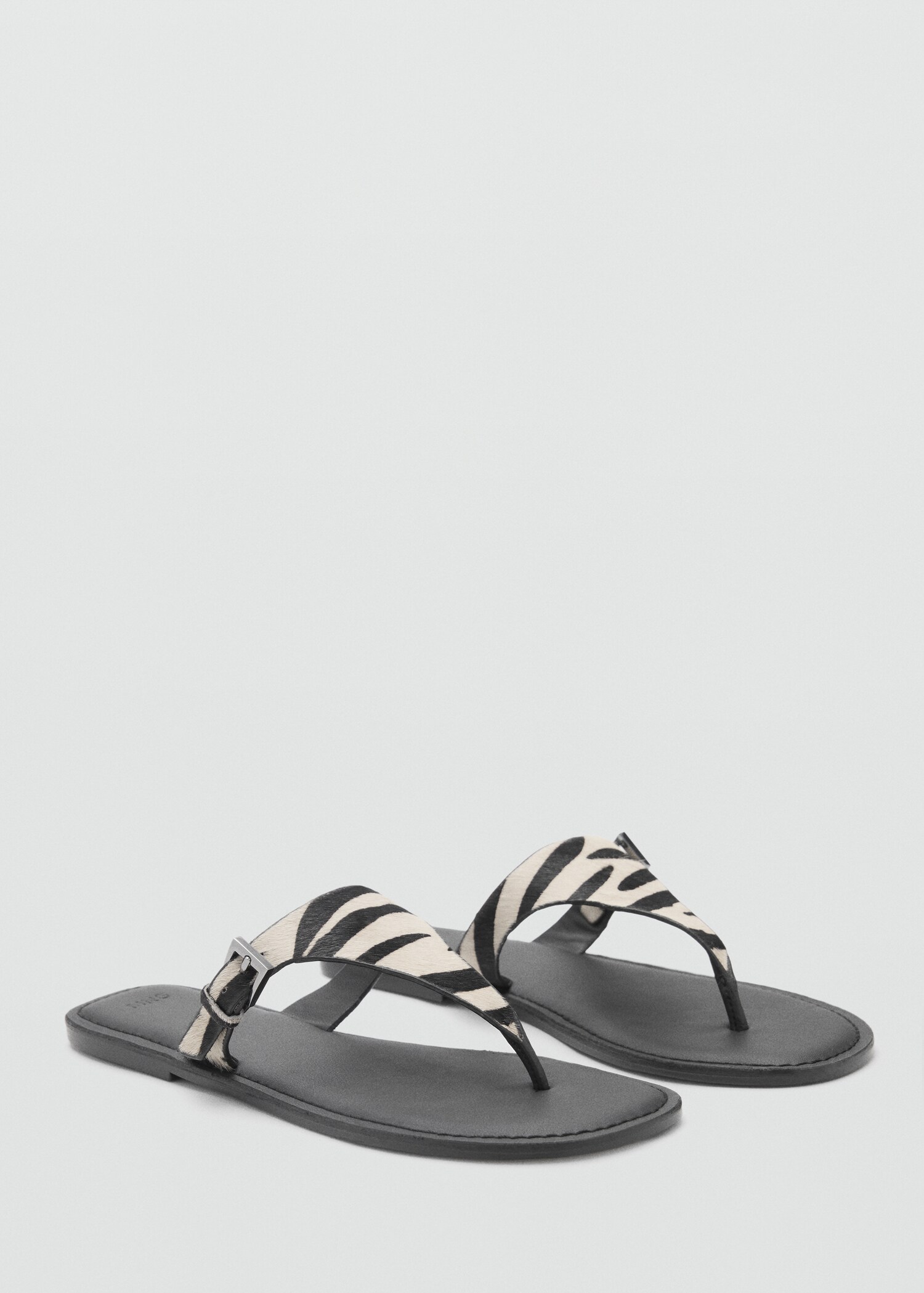 Sandalia piel animal print - Plano medio