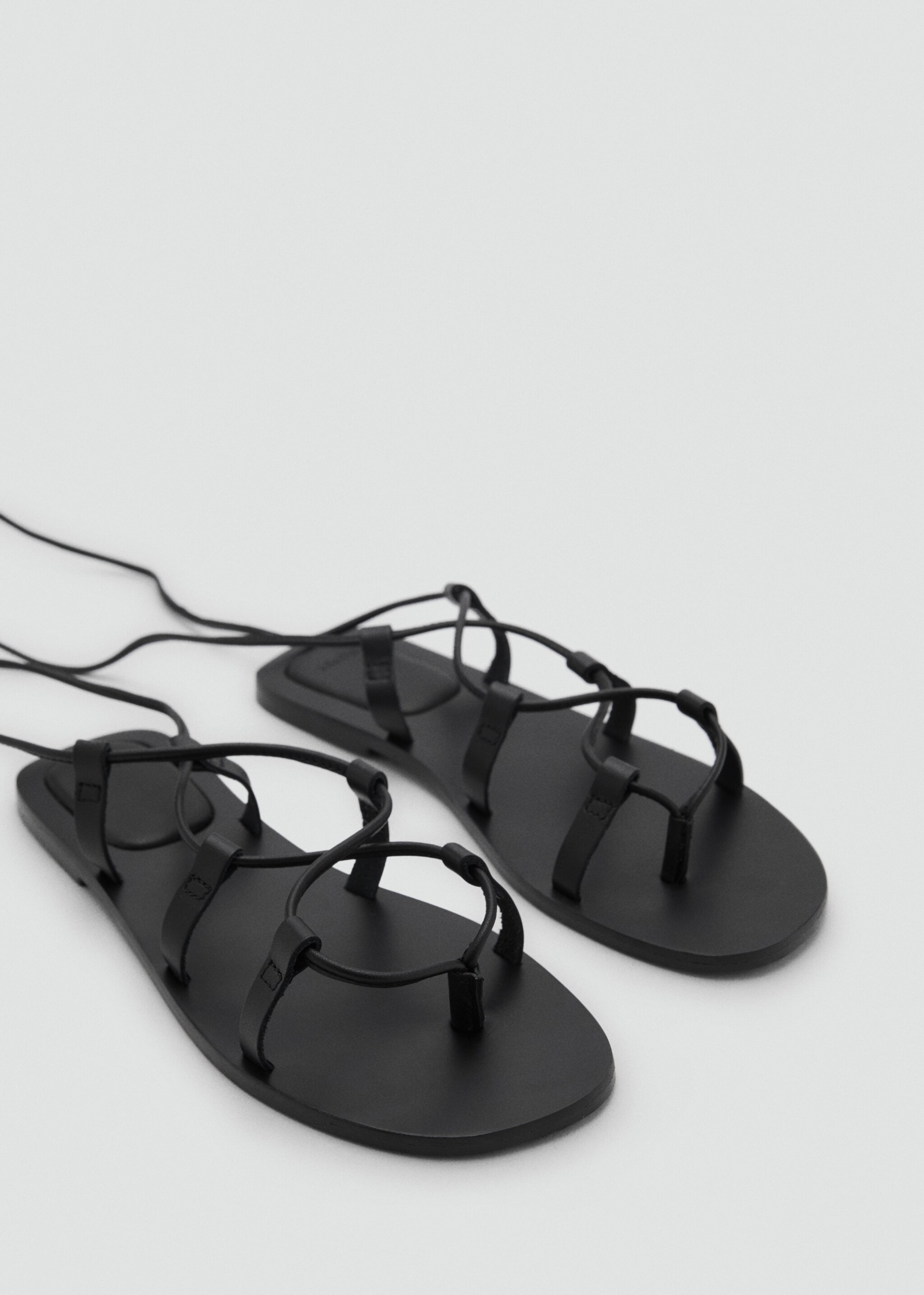 Leather straps sandals - Medium plane
