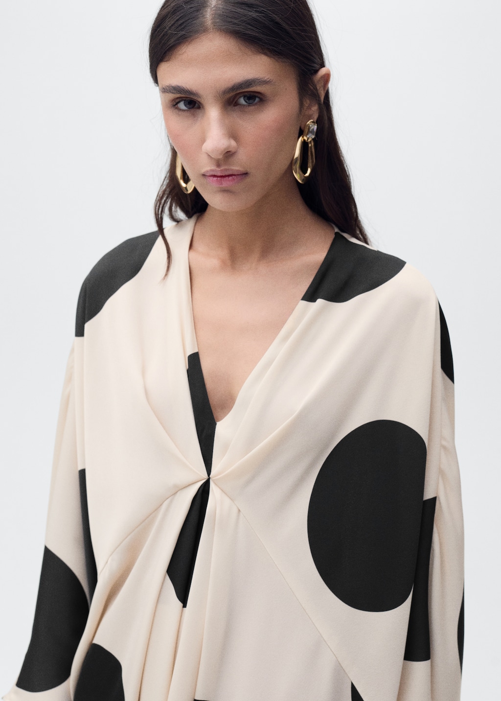Mango Polka-dot draped dress thumbnail