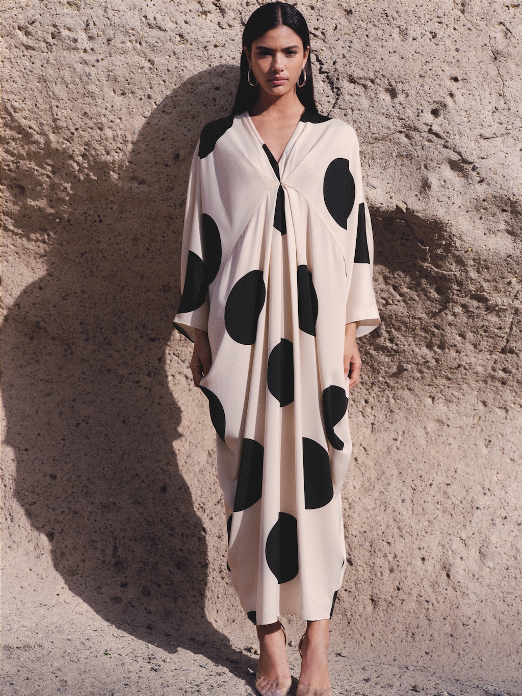 Mango Polka-dot draped dress thumbnail