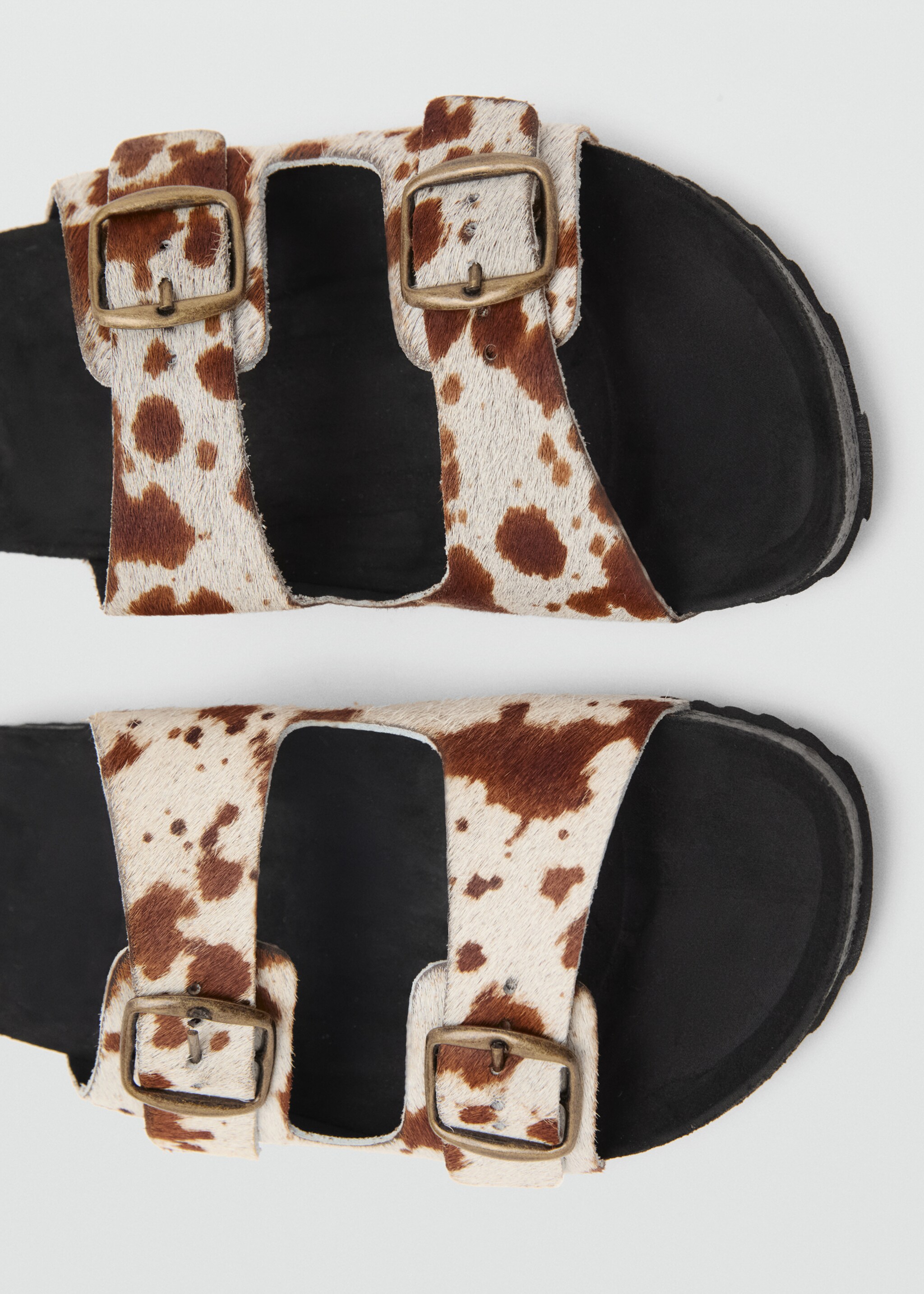 Ledersandale mit Animal-Print - Detail des Artikels 2