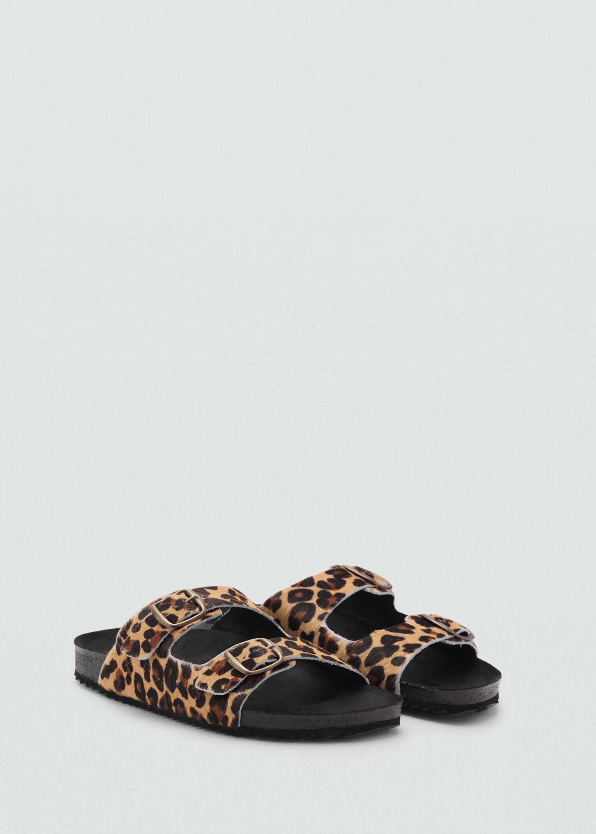 Sandalia piel animal print - Plano medio