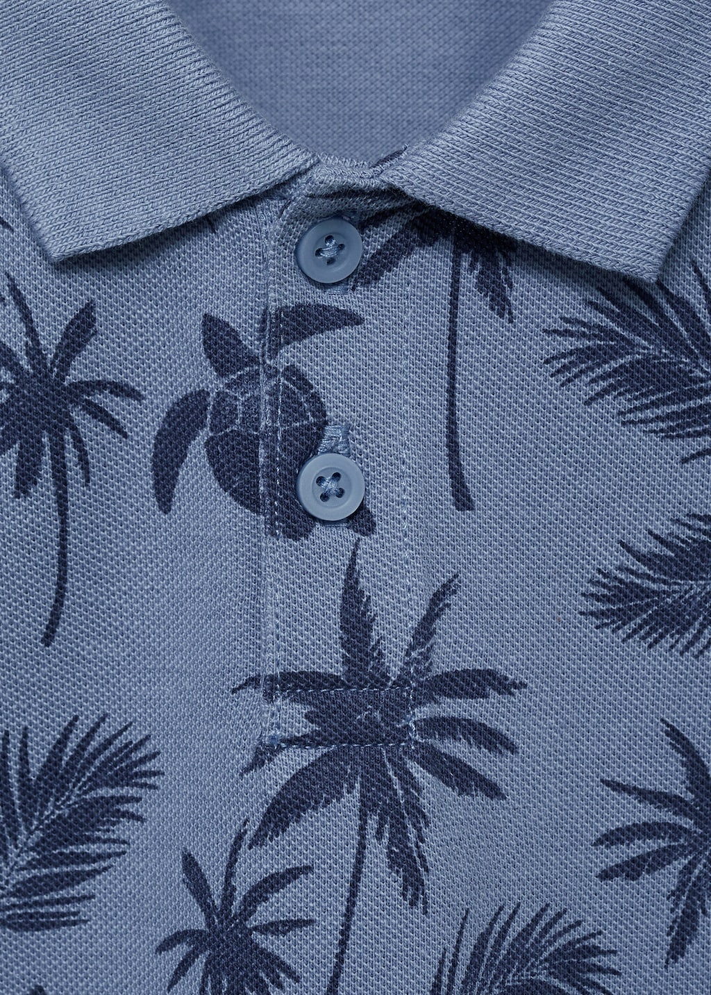 Printed cotton polo shirt
