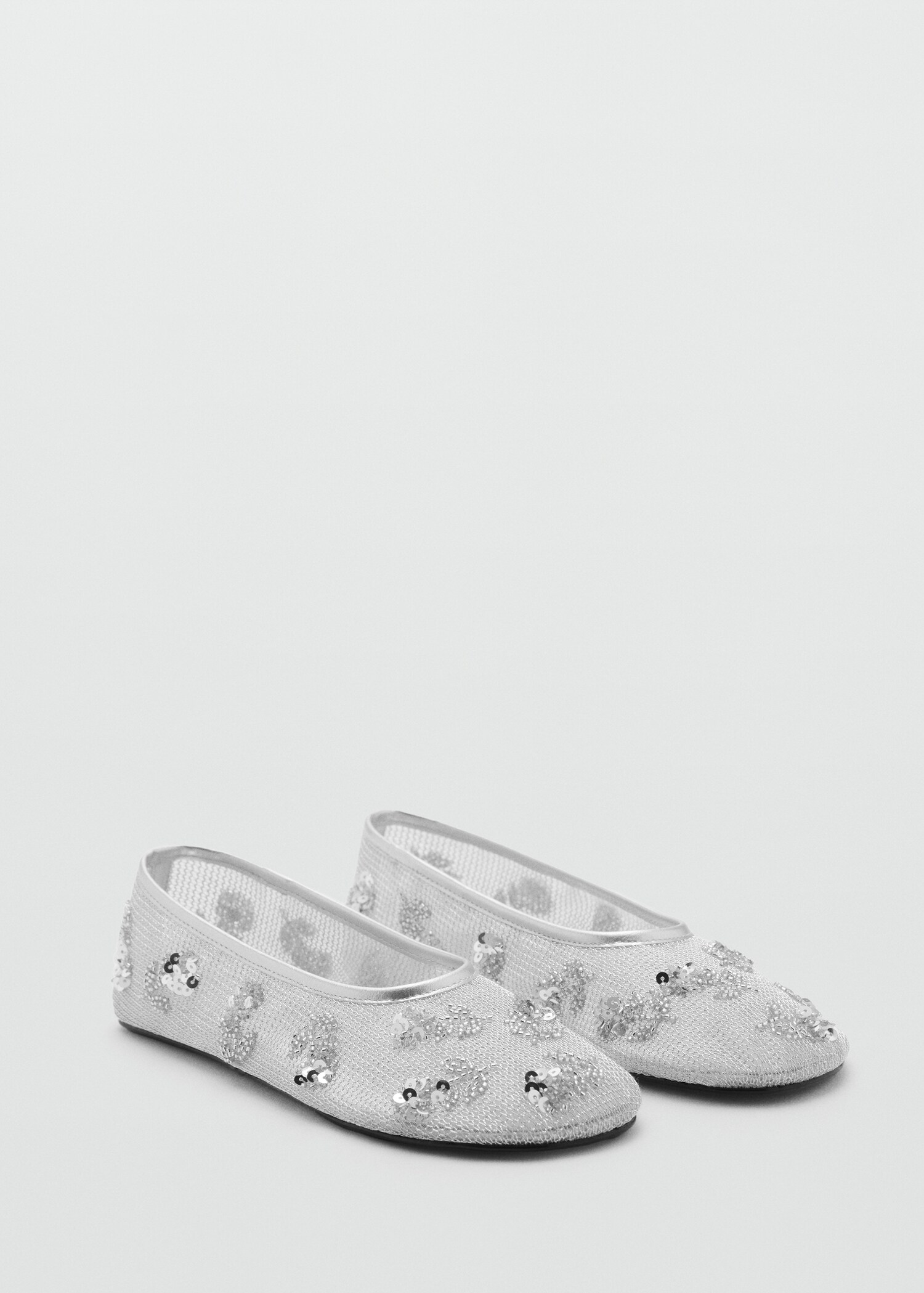 Sequin embroidered mesh ballerina - Medium plane