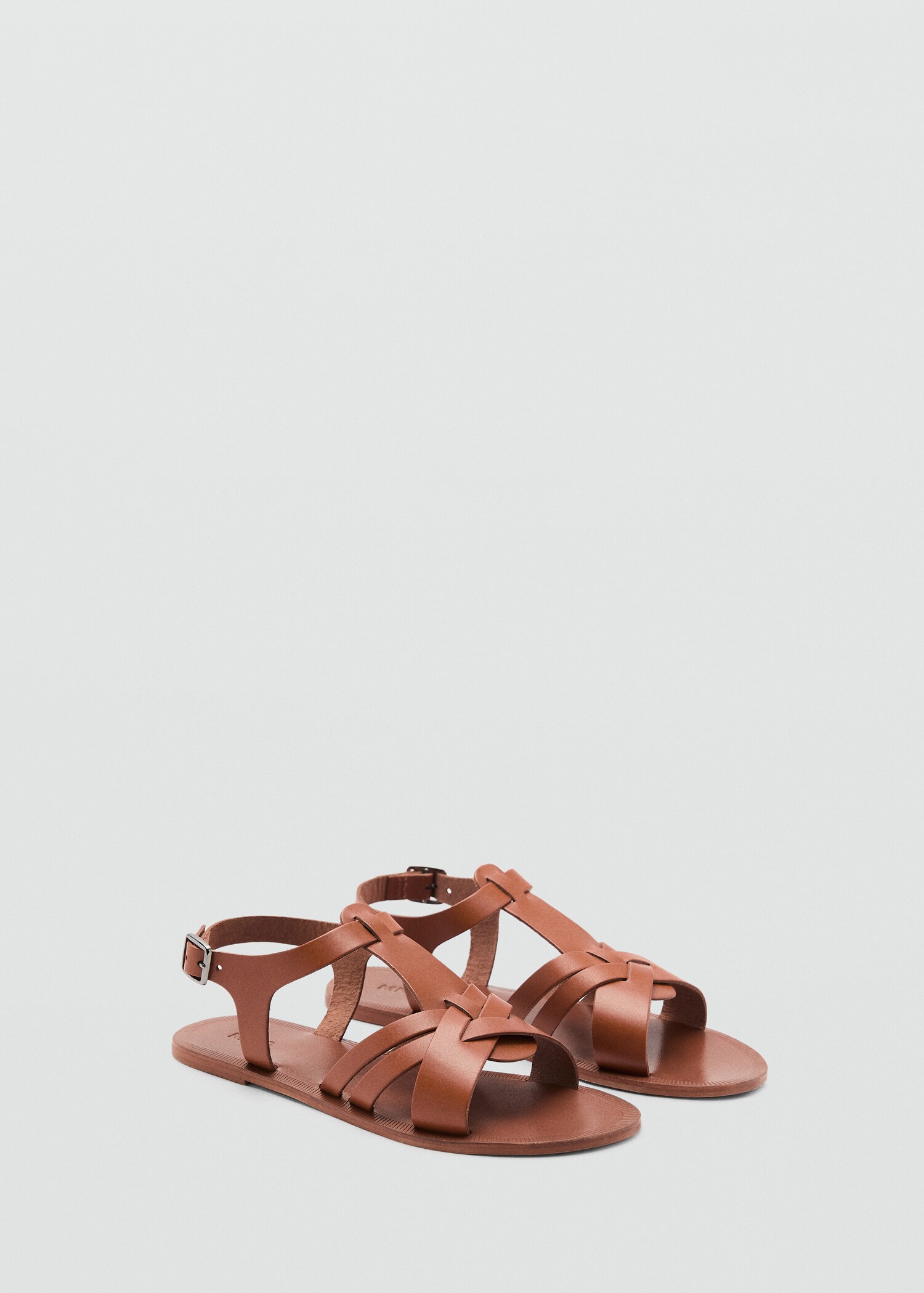 Leather straps sandals - Medium plane
