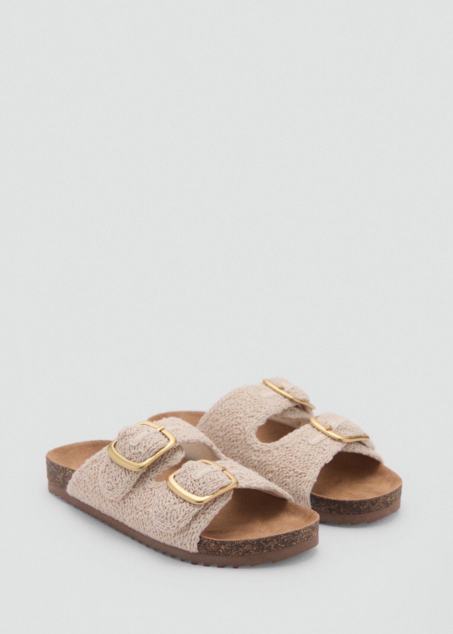 Textured sandals with buckle - Medium plane