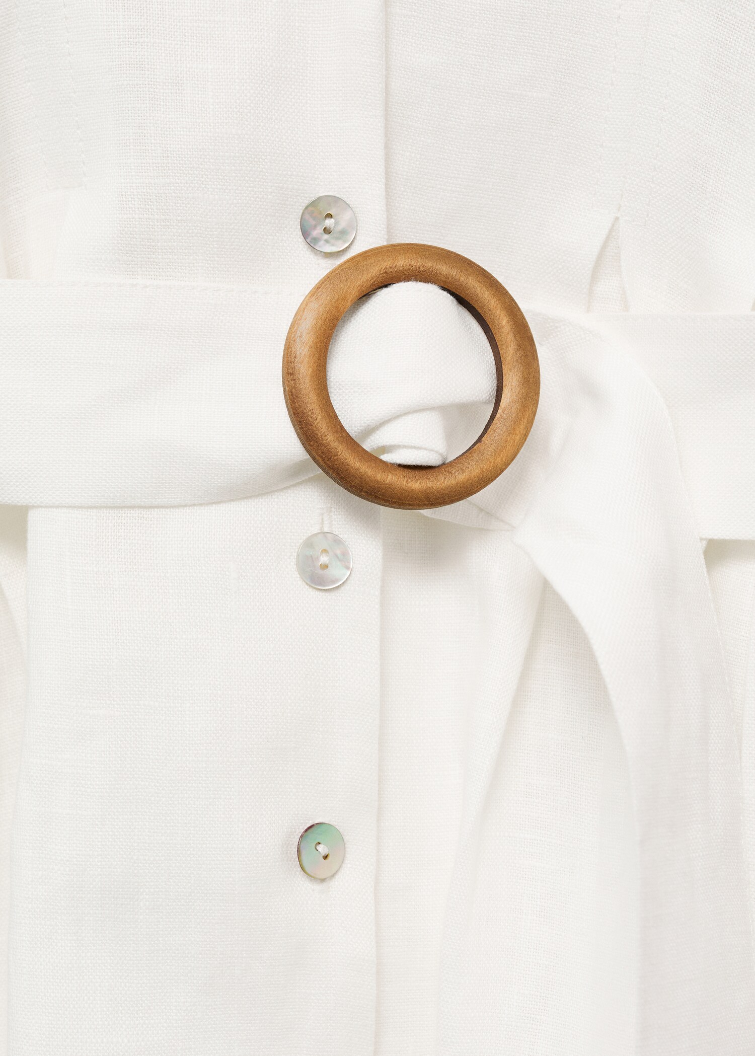 Vestido lino camisero cinturón - Detalle del artículo 8