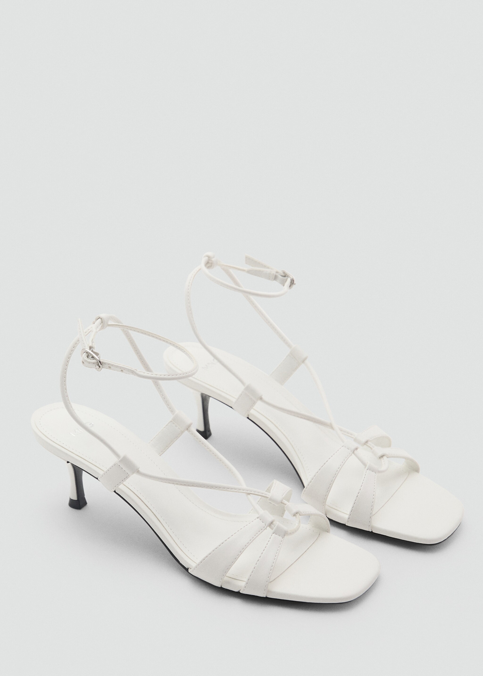 Combined-strap heeled sandals - Medium plane
