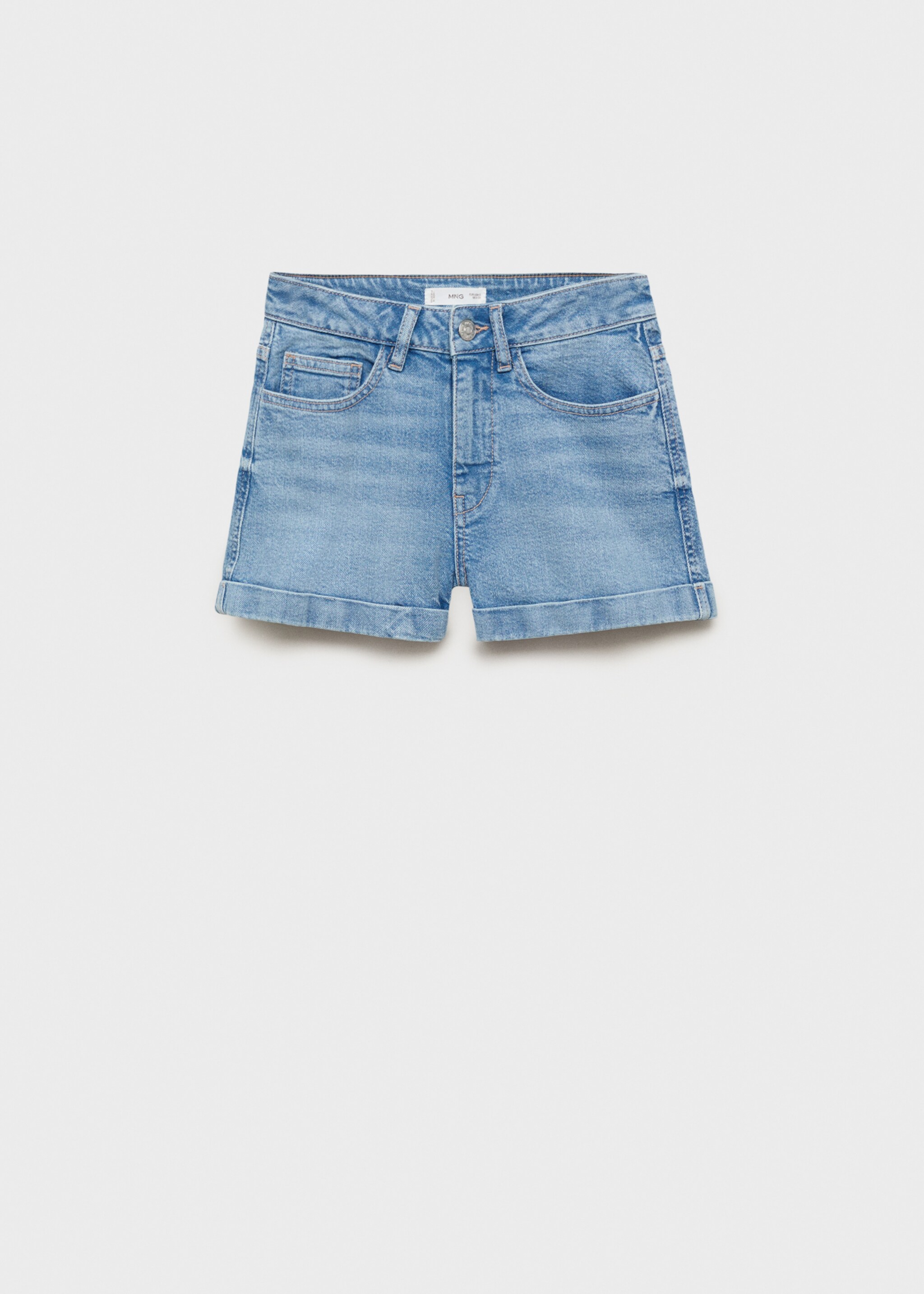 Denim shorts with turned-up hem - Article without model