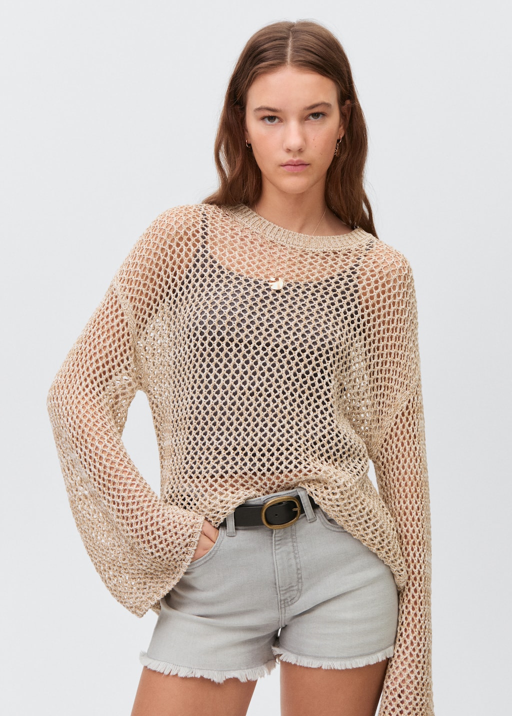 Denim shorts with frayed hem - Teen | MANGO USA