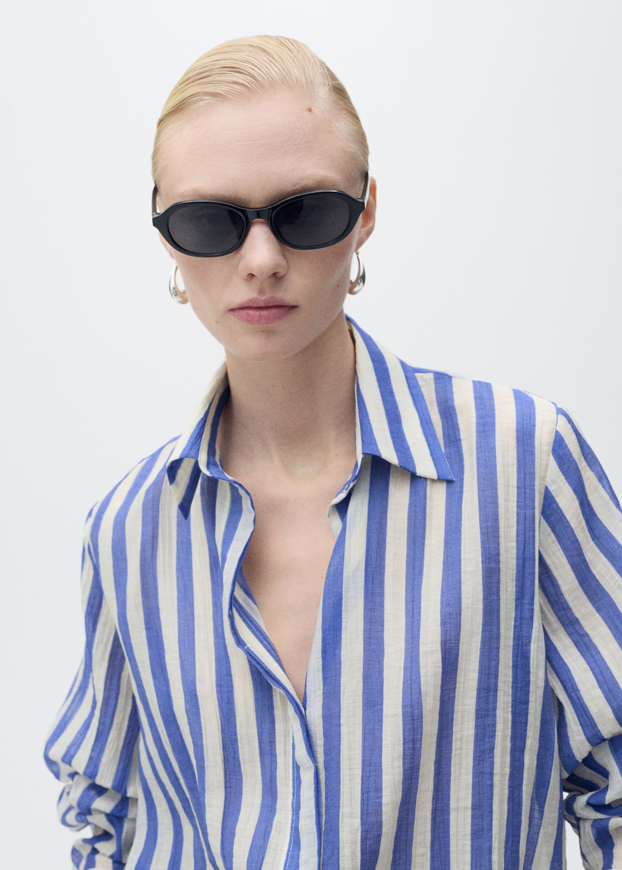 Striped lyocell shirt - Medium plane