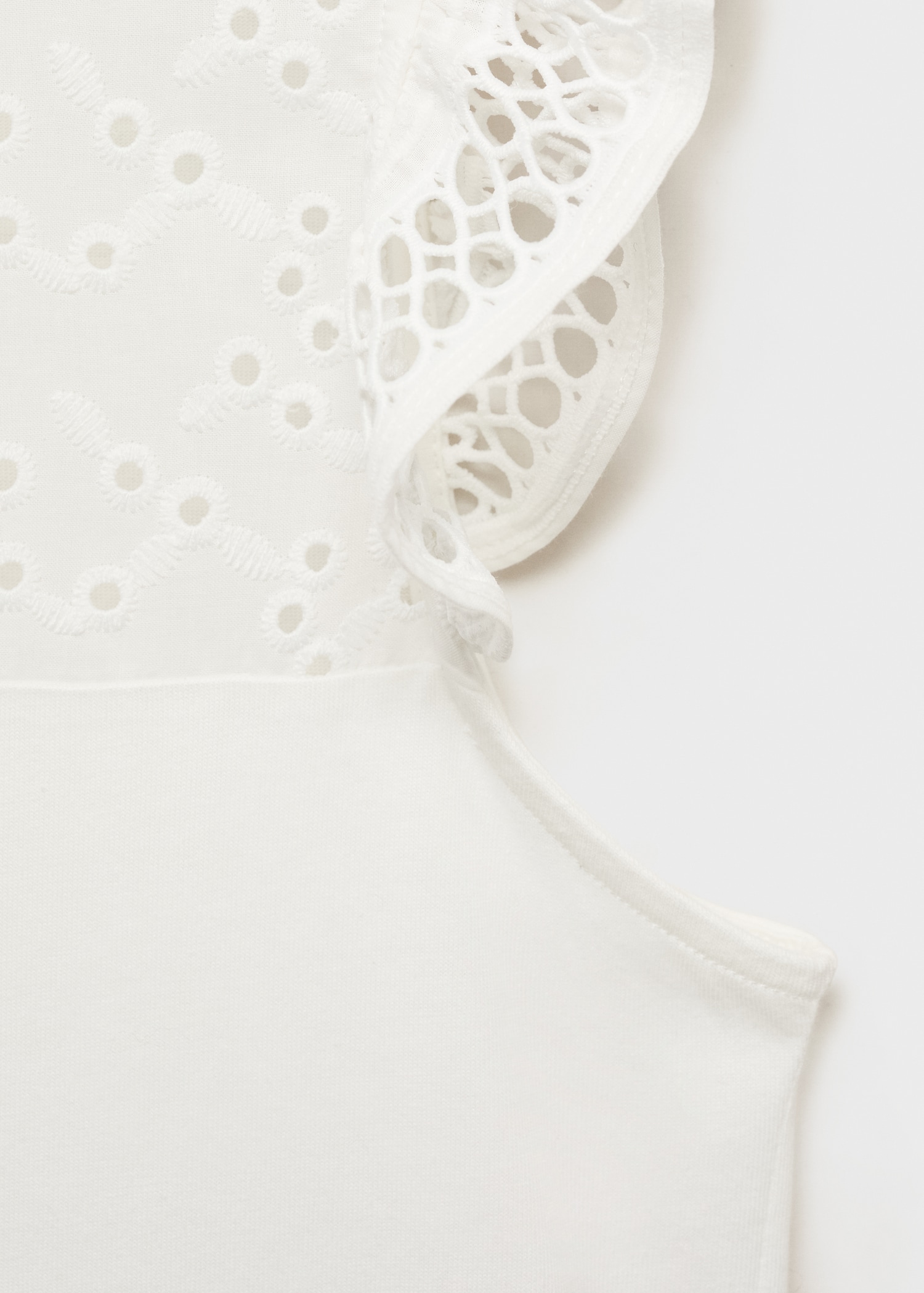 Haut en coton décolleté ajouré - Détail de l'article 0