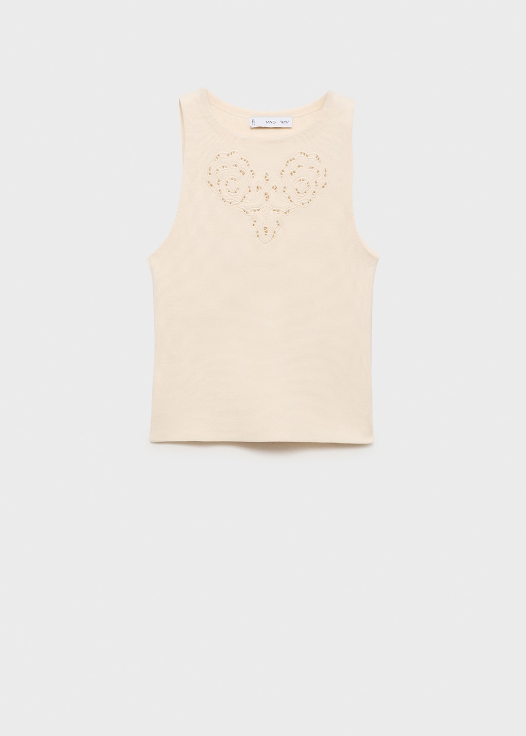 Embroidered top with lace accents - image 2