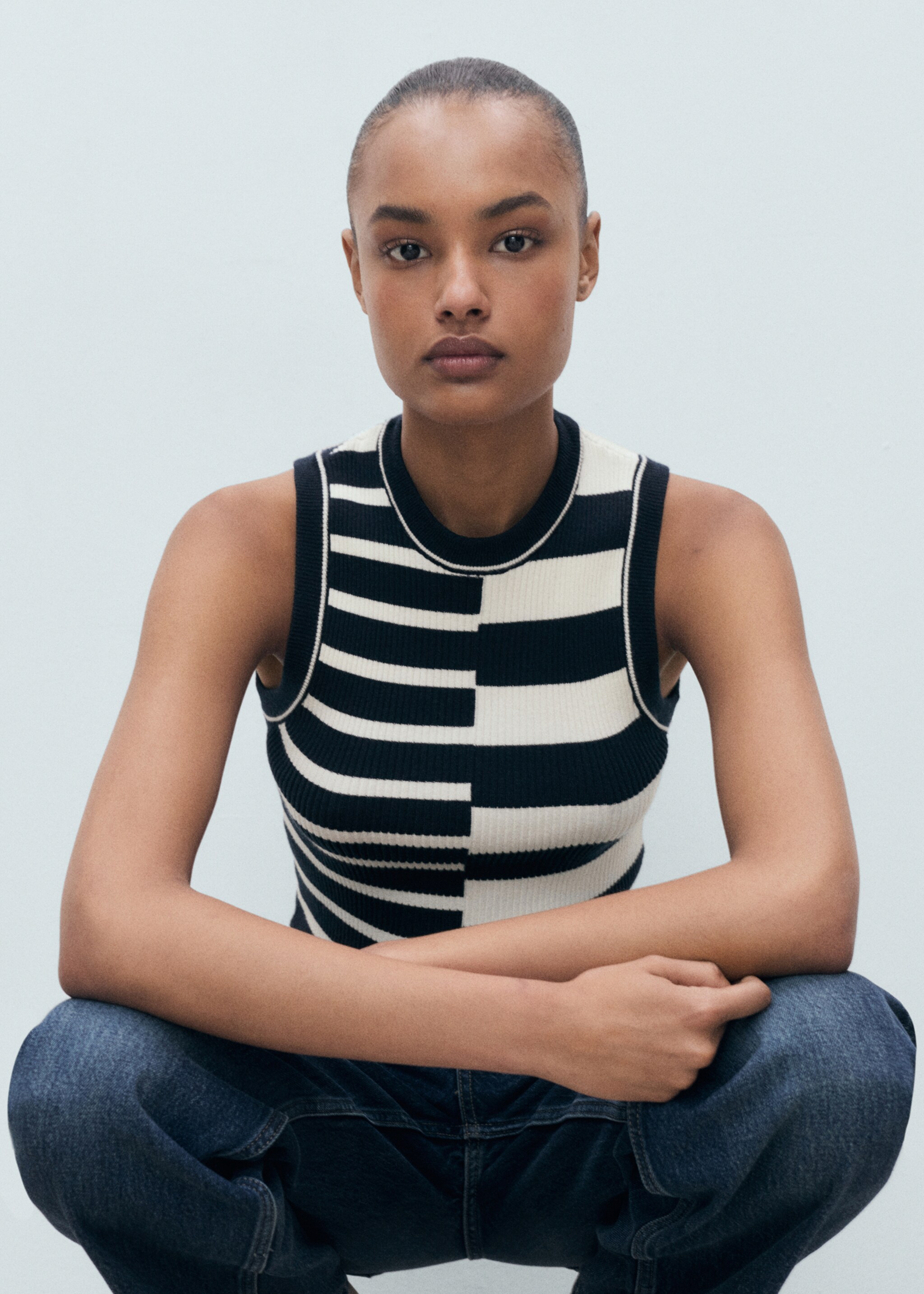 Striped knit top - Details of the article 6