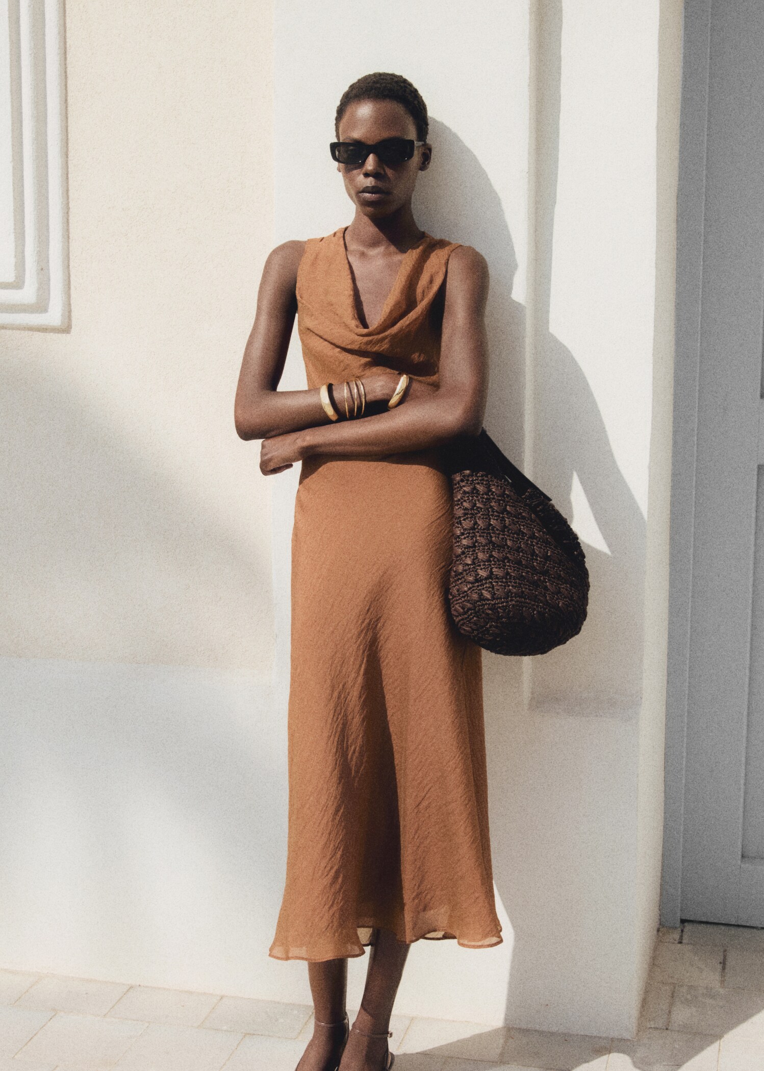 Draped-neck lyocell dress - Details of the article 6