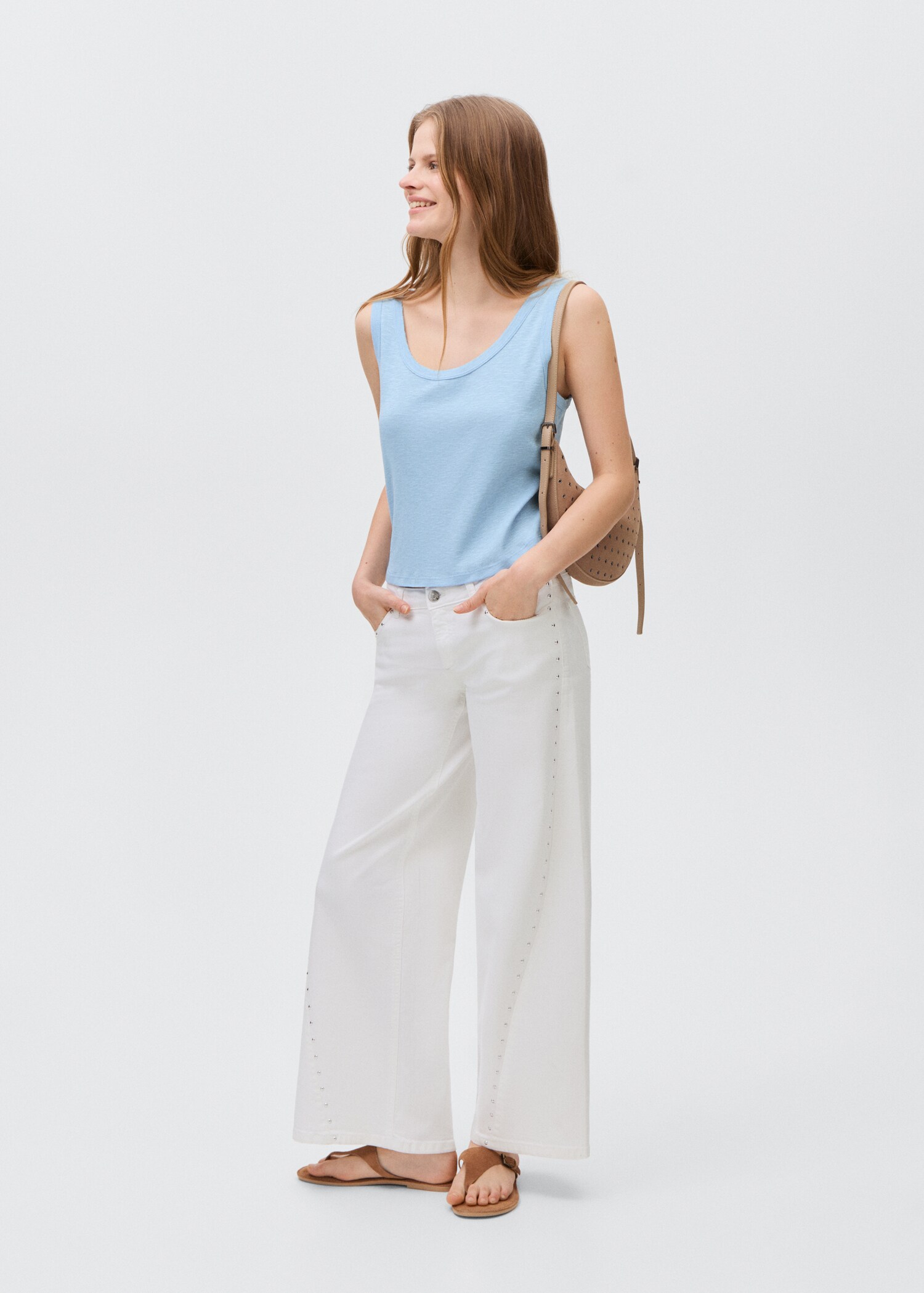 Cotton sleeveless t-shirt - Details of the article 2