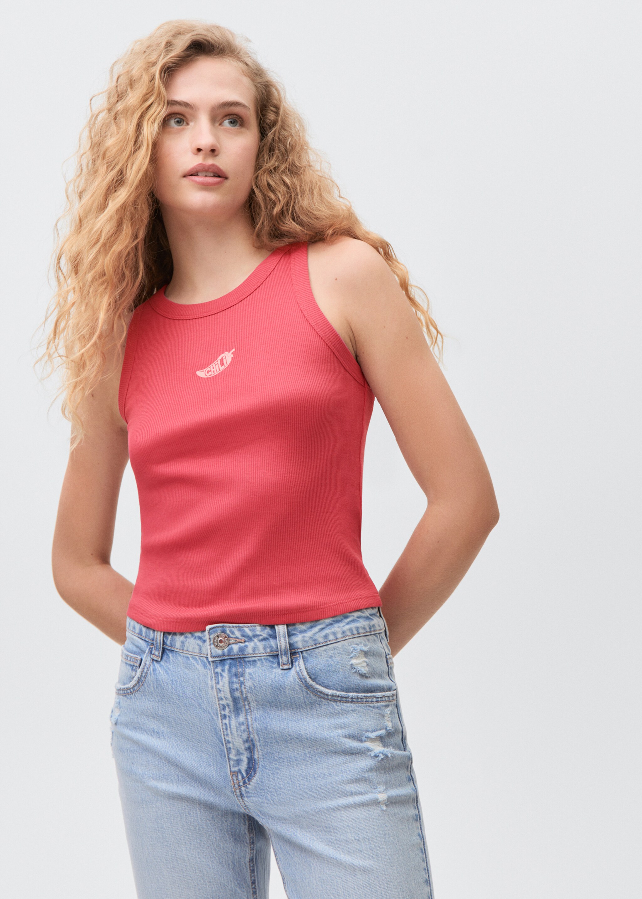 Printed crop top - Medium plane