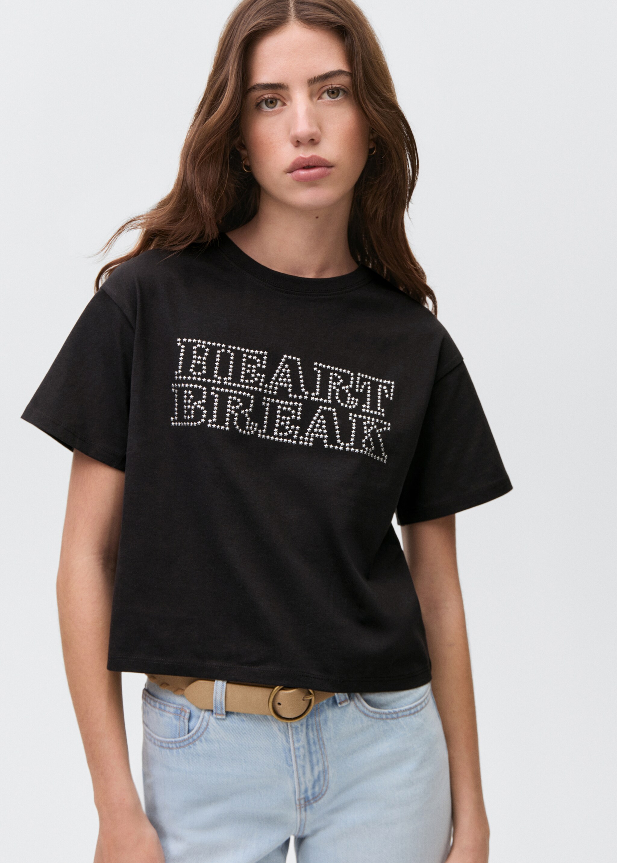 Studs message t-shirt - Medium plane