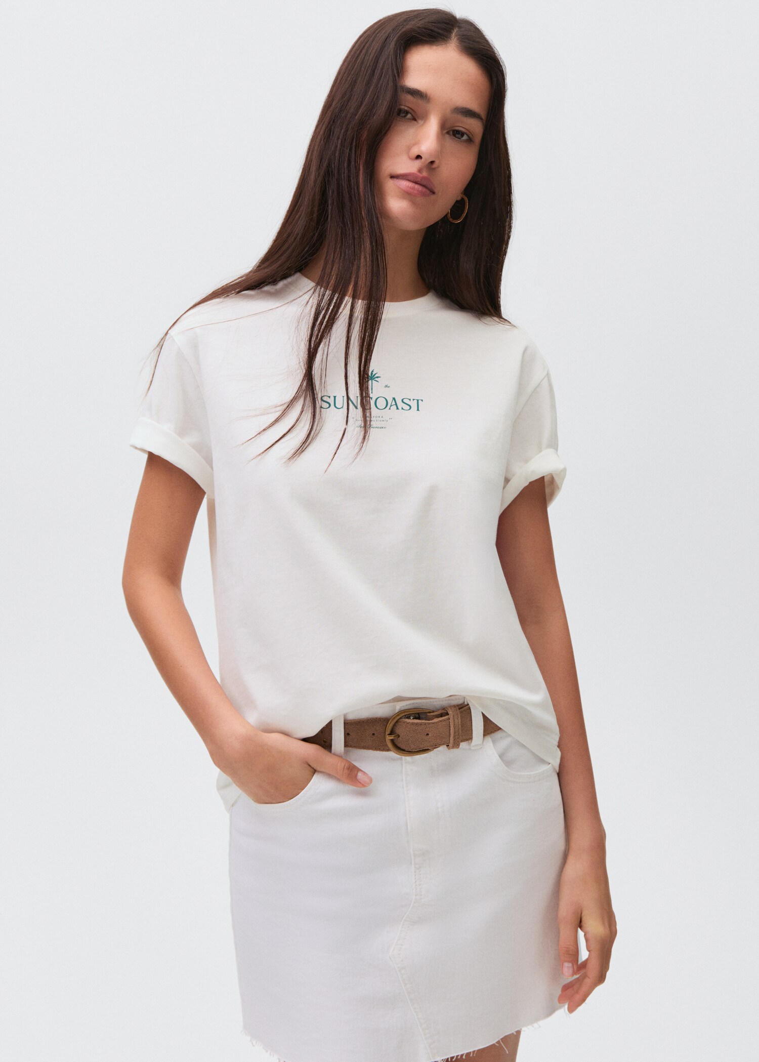 Kurzärmliges Print-T-Shirt - Mittlere Ansicht