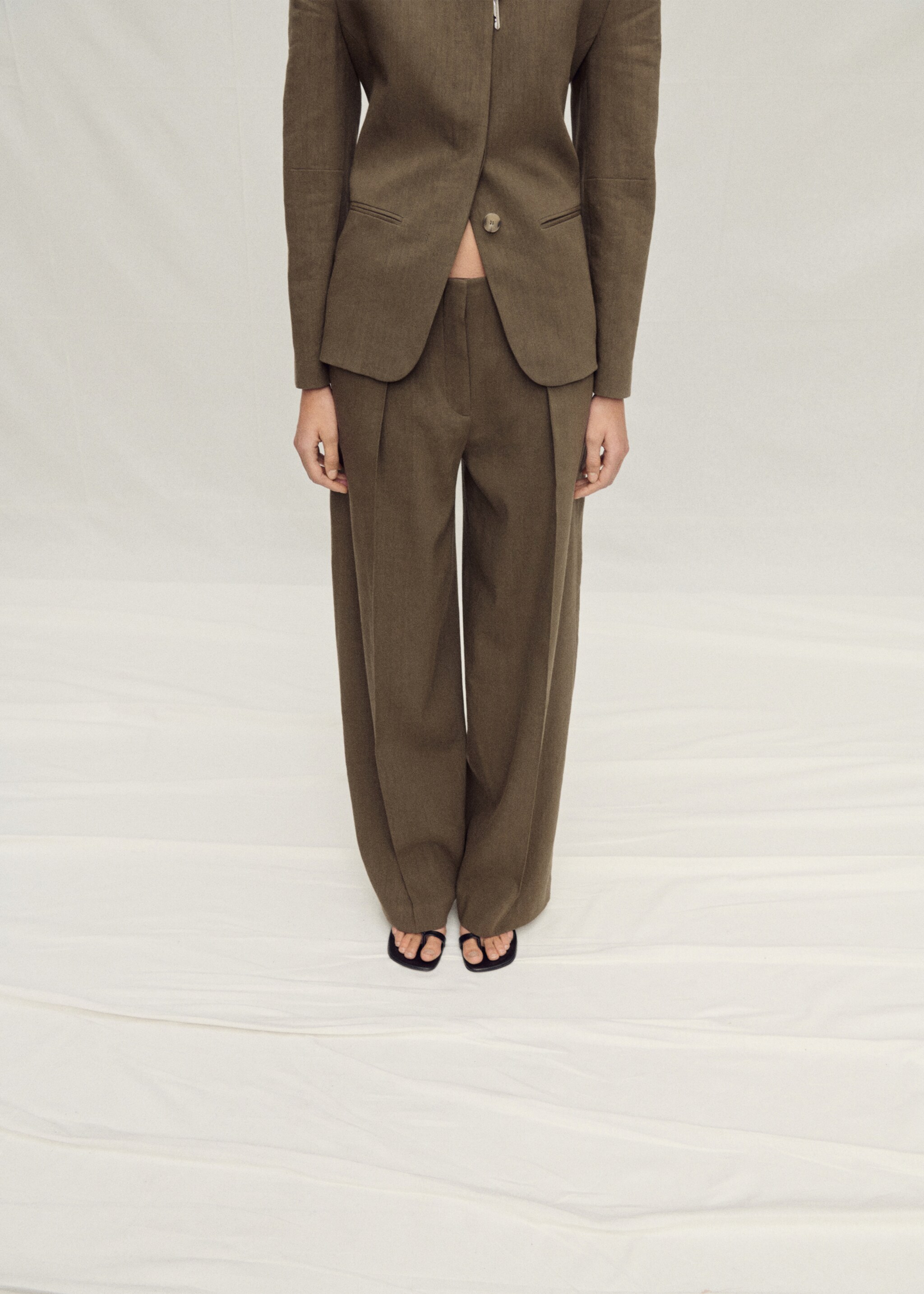 Seamless linen suit trousers - Medium plane