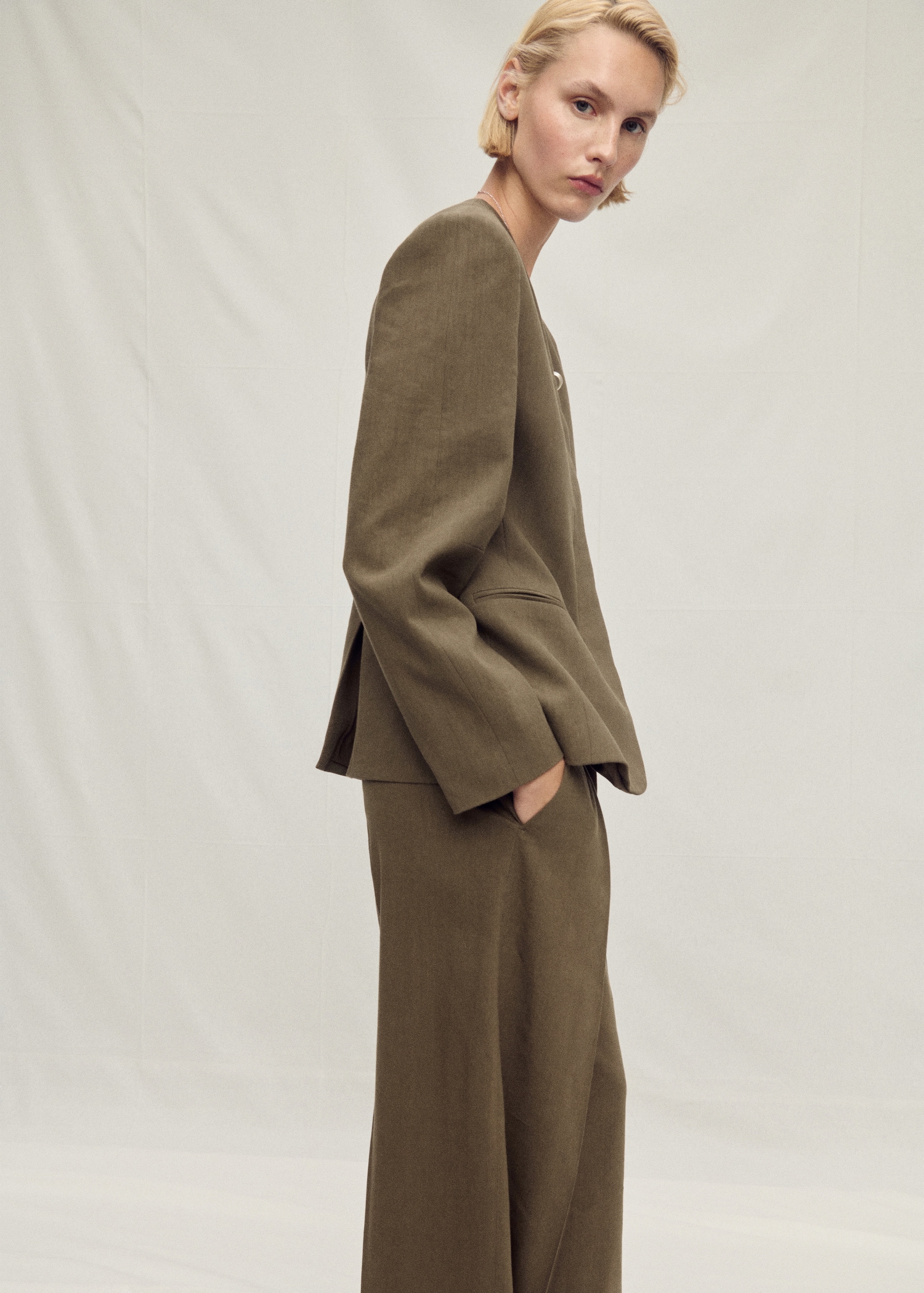 Seamless linen suit trousers - Main Image