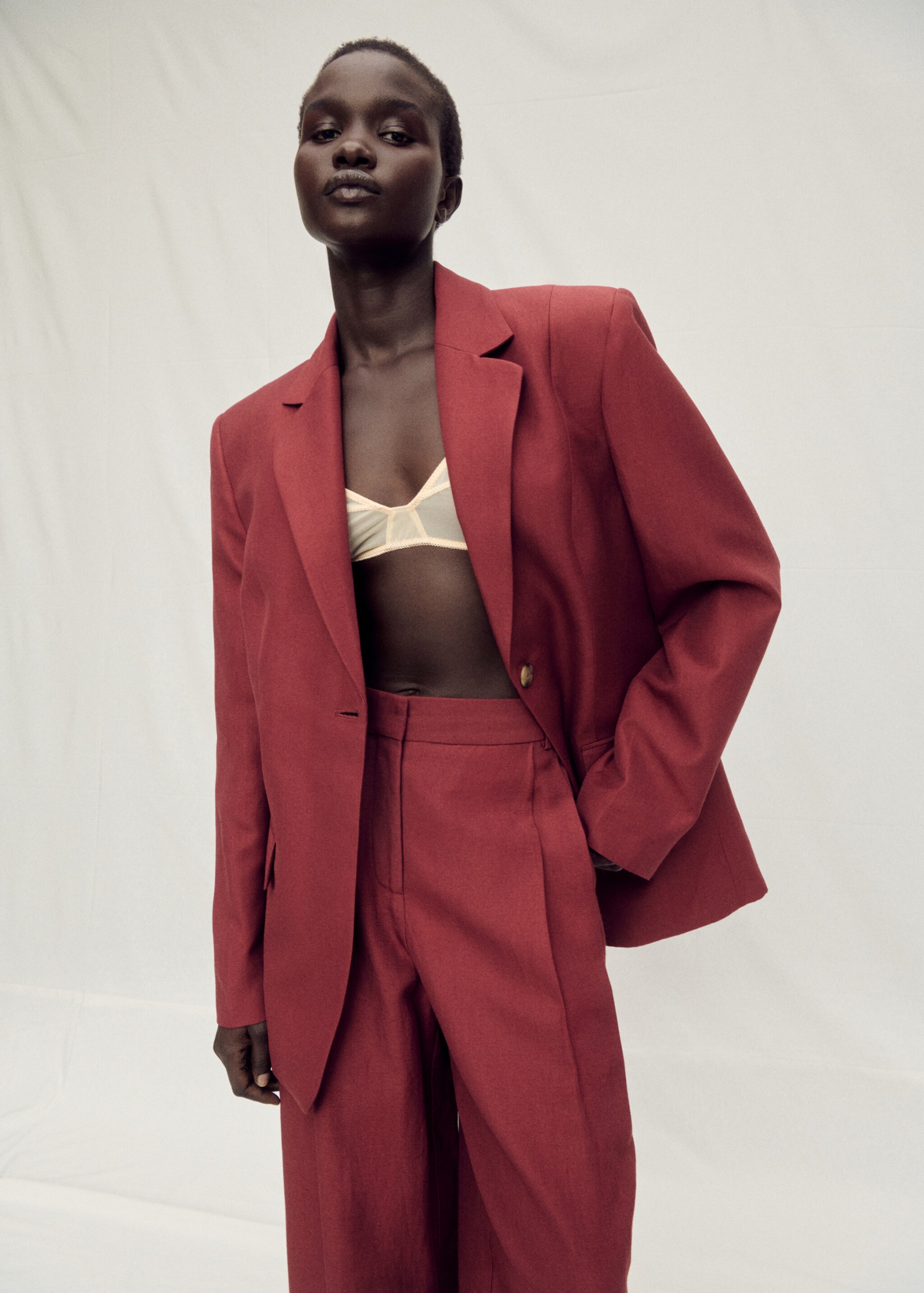 Linen-blend suit jacket - Details of the article 2
