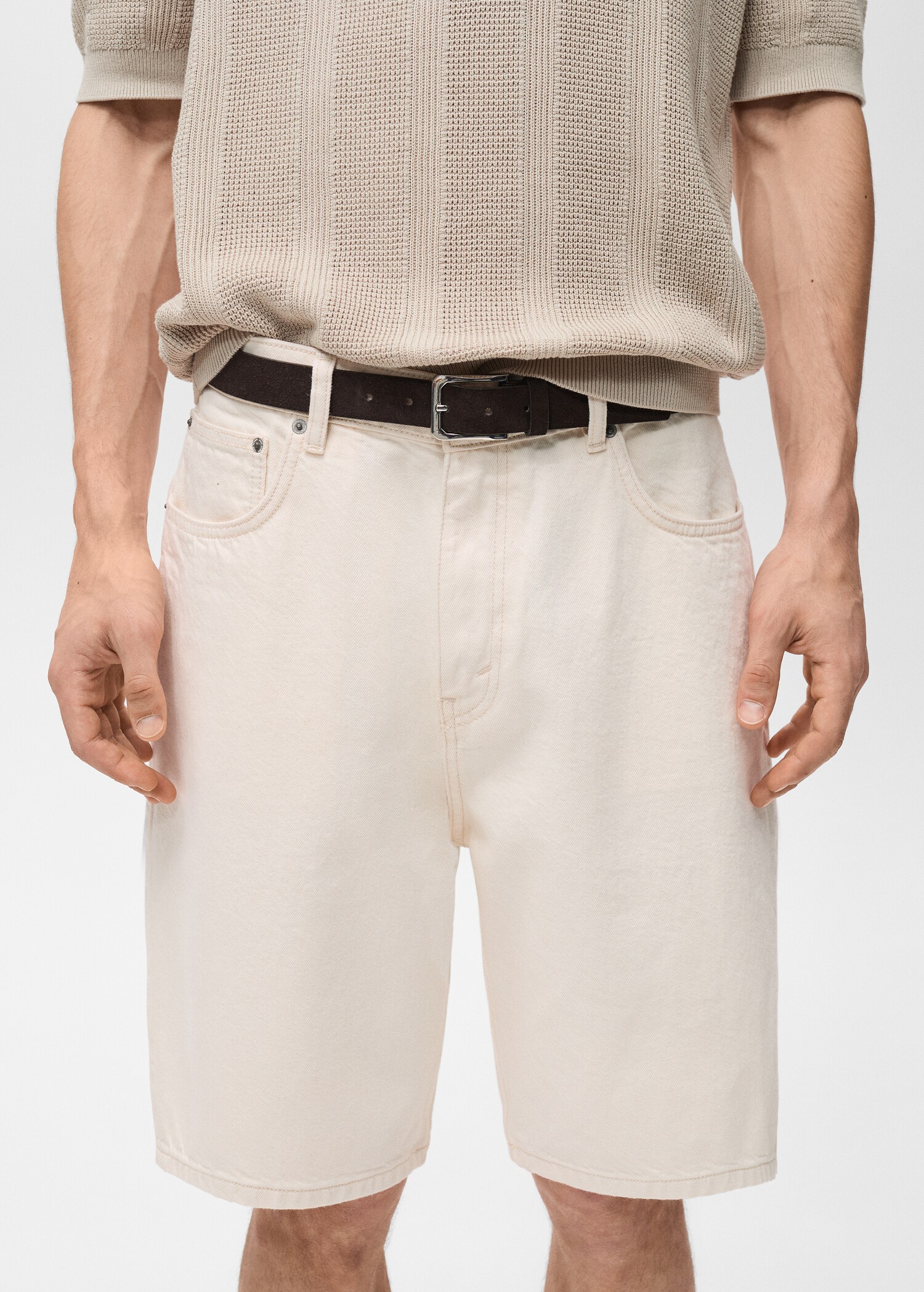 Denim relaxed-fit bermuda shorts - Details of the article 1