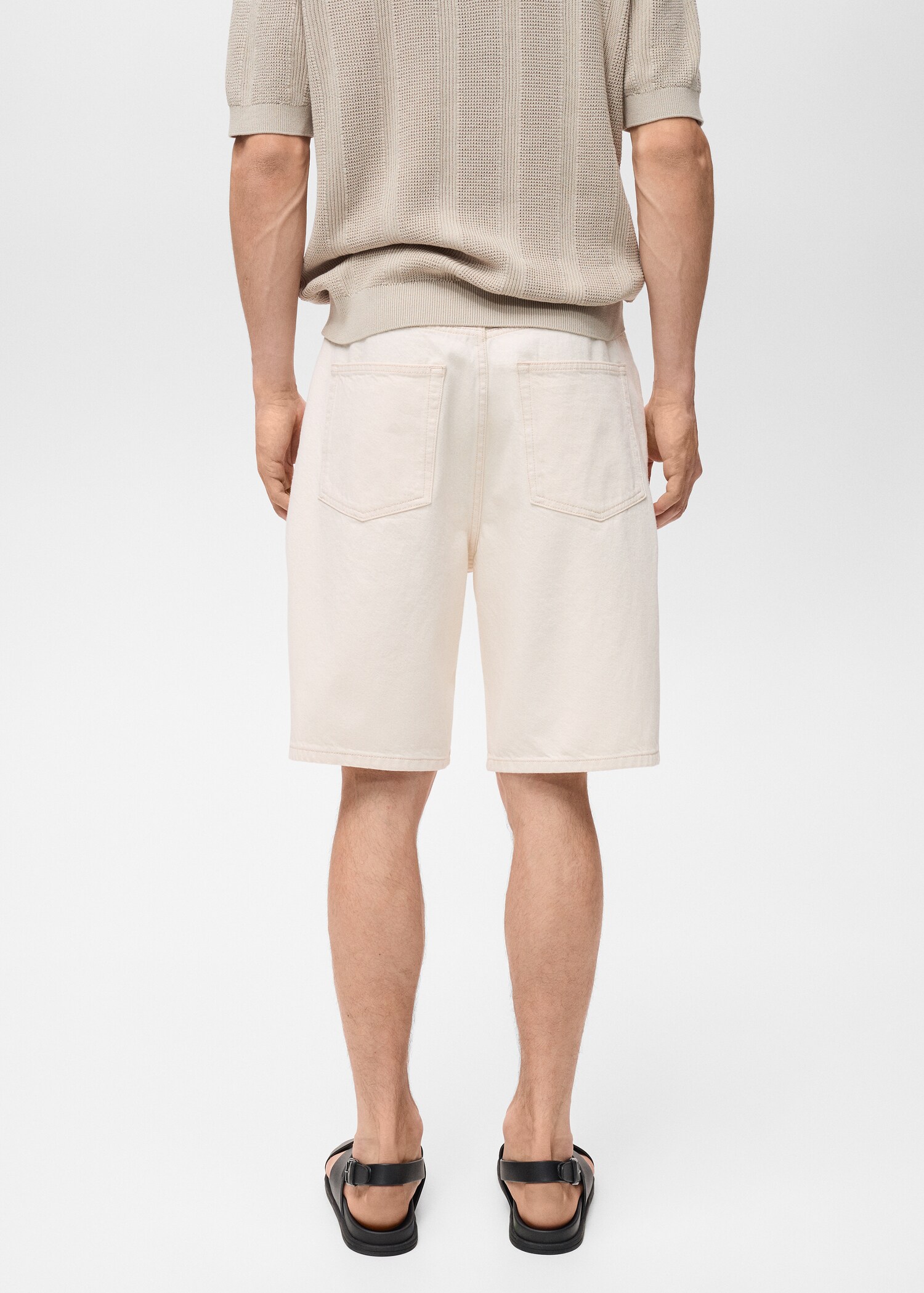 Denim relaxed-fit bermuda shorts - Reverse of the article