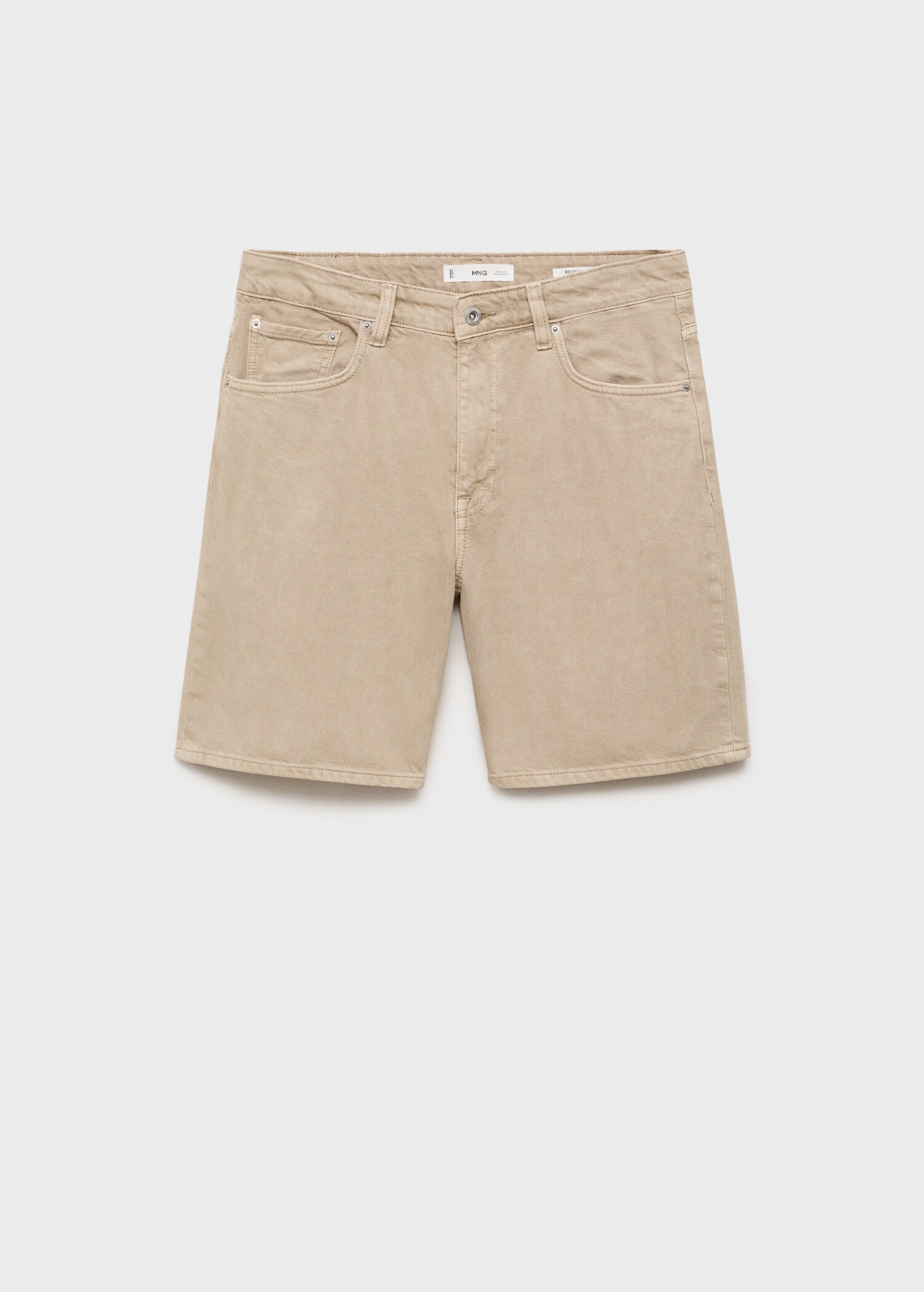 Denim bermuda shorts with washed effect - Article without model