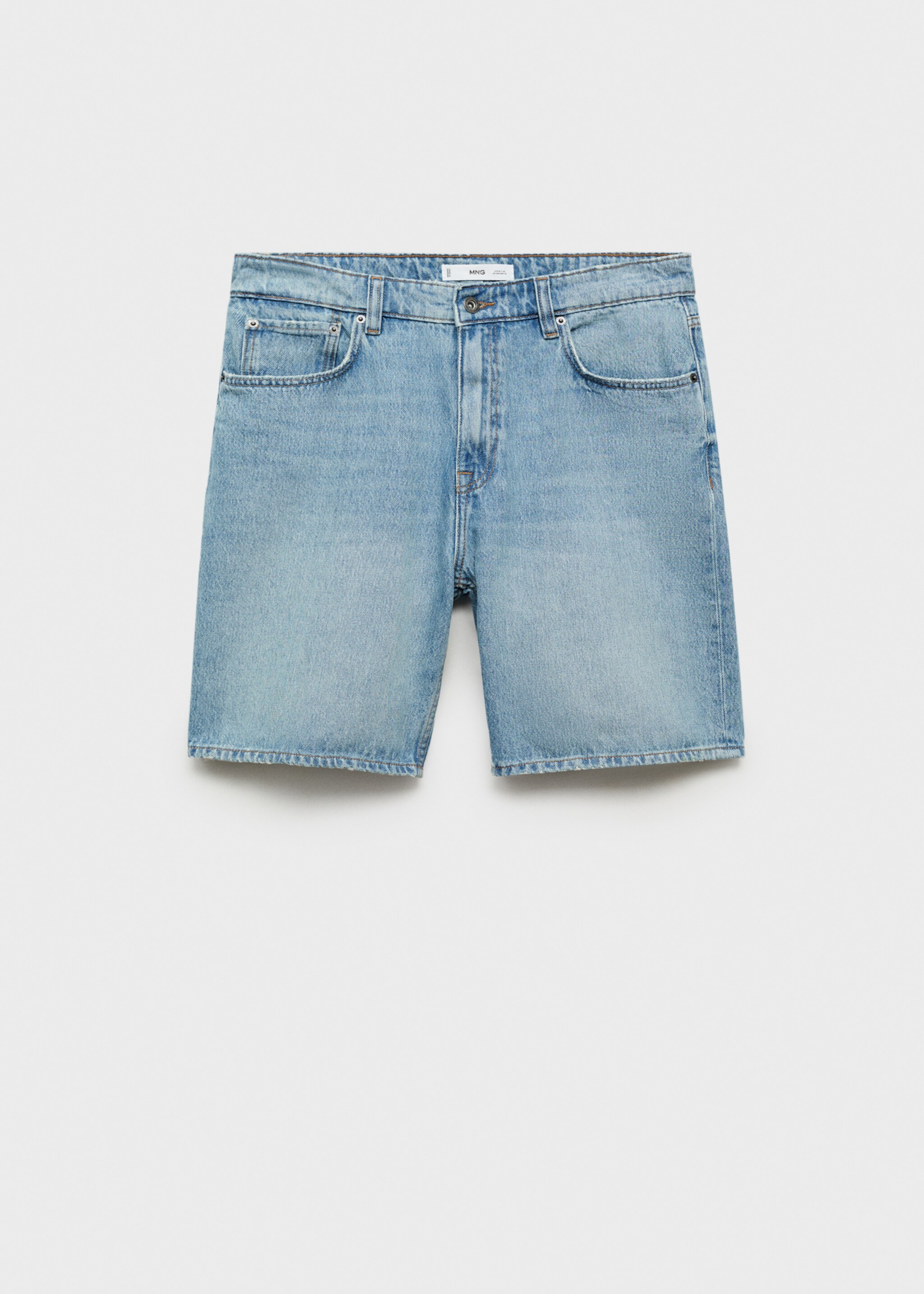 Denim bermuda shorts with washed effect - Article without model