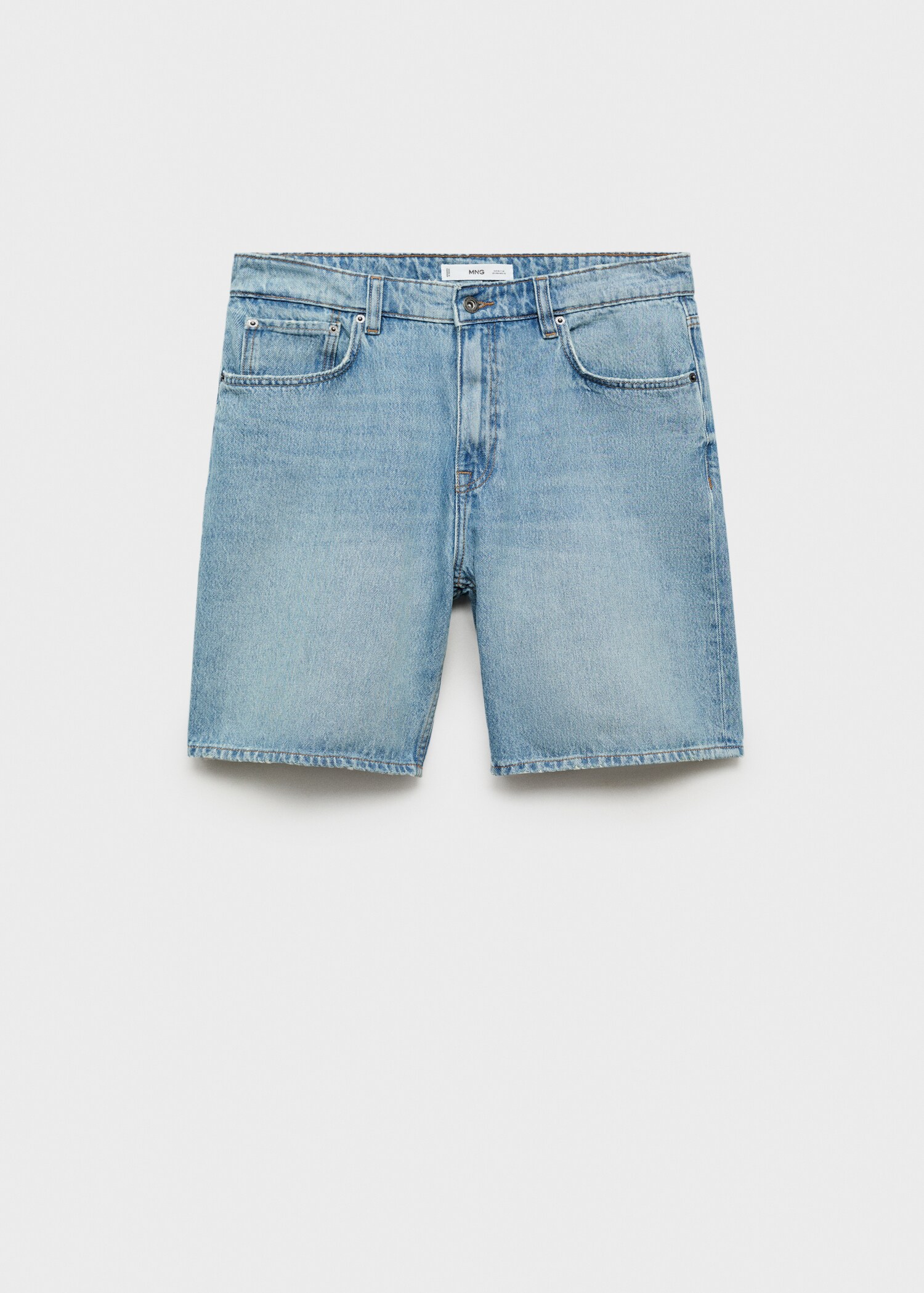 Denim bermuda shorts with washed effect - Article without model