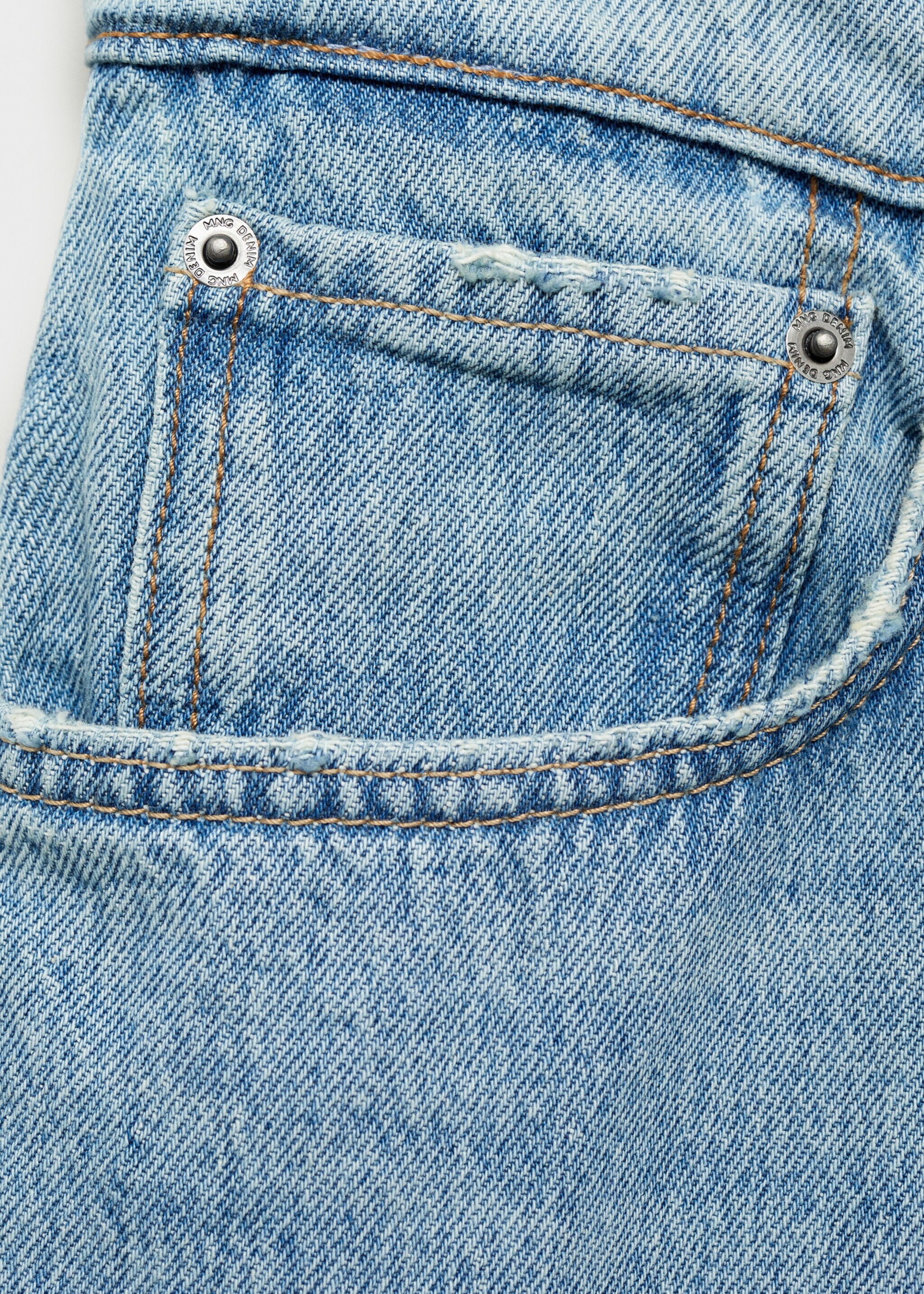 Denim bermuda shorts with washed effect - Details of the article 8