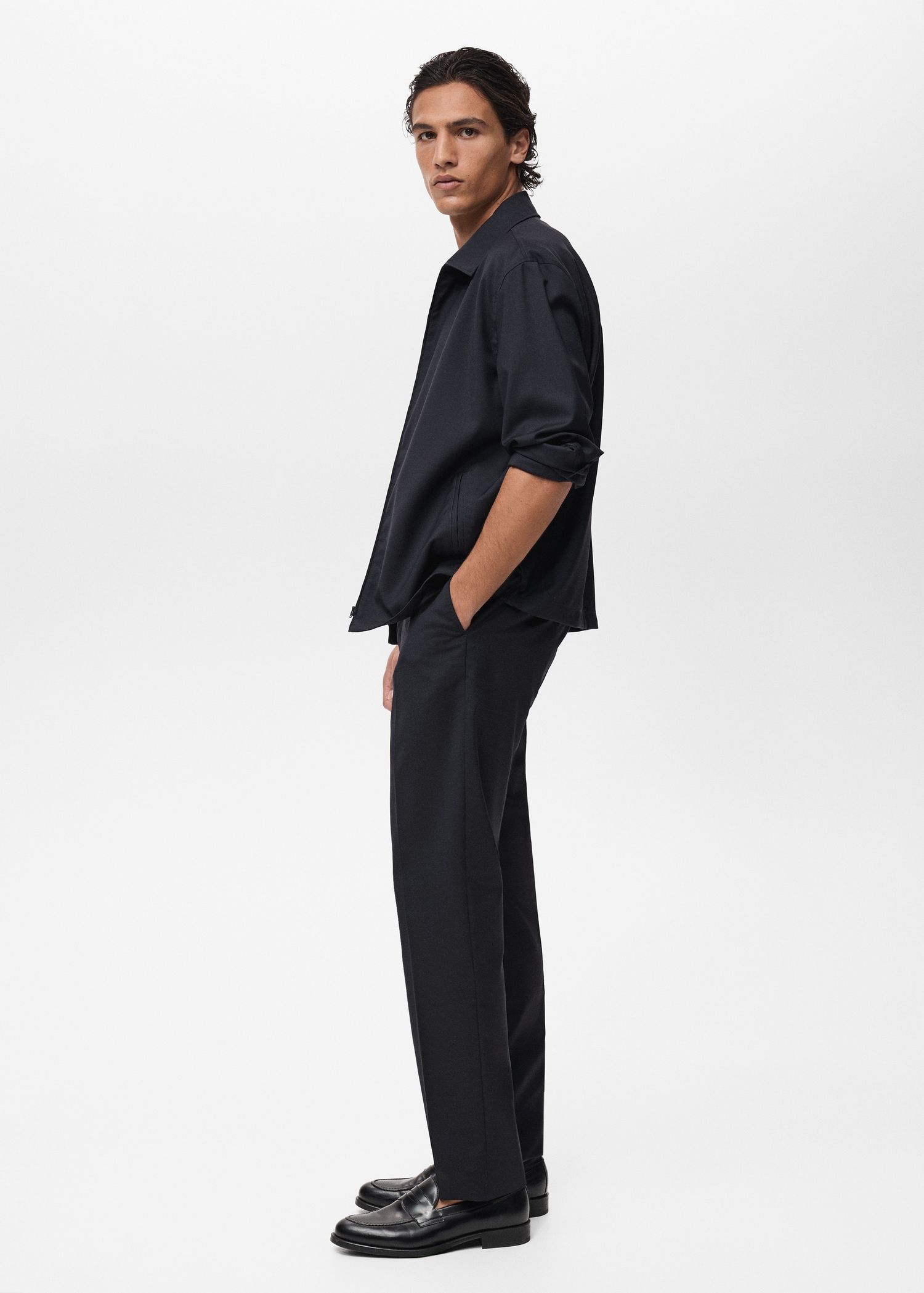 Cold wool slim-fit trousers - Details of the article 2