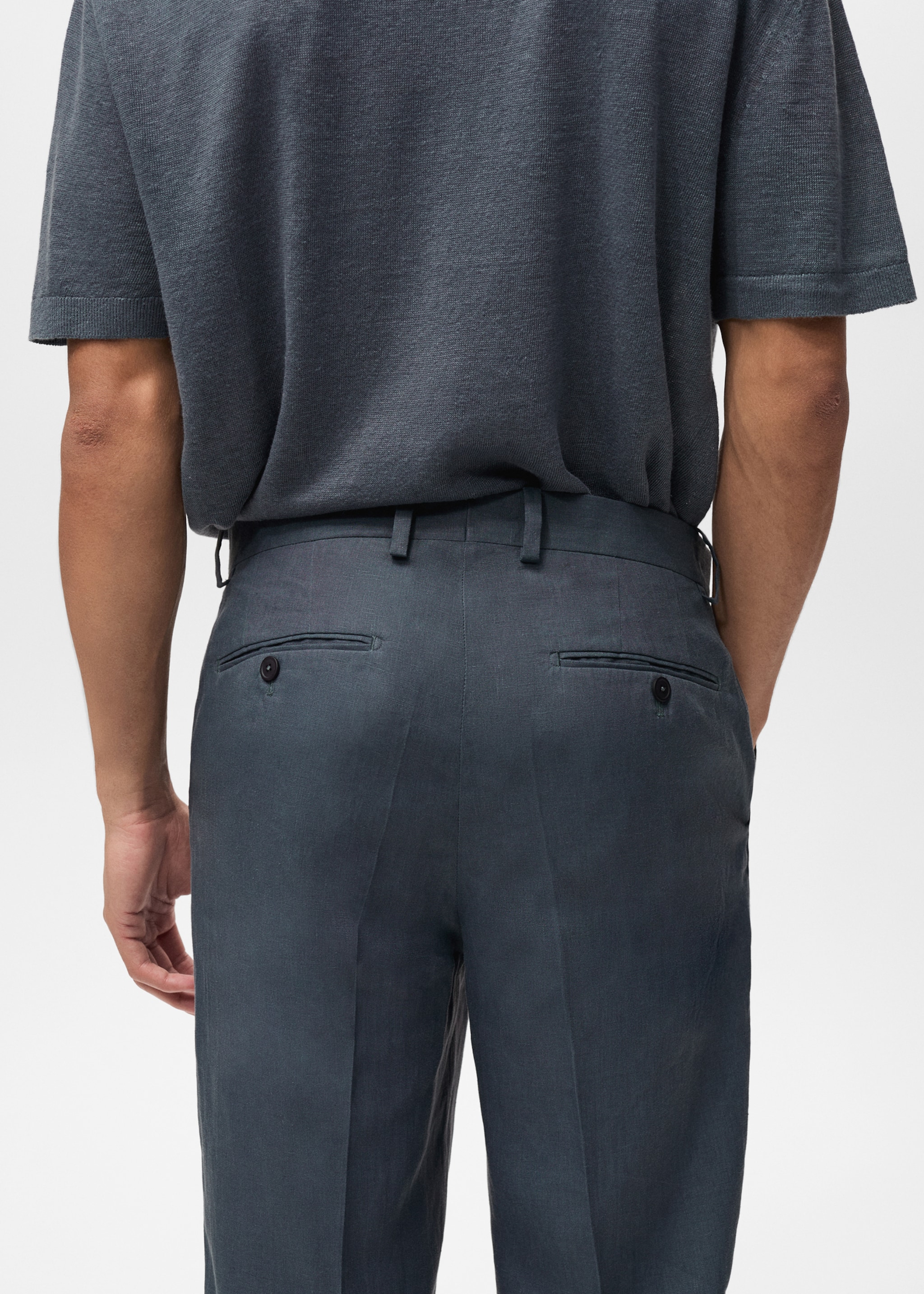 100% linen straight trousers - Details of the article 6