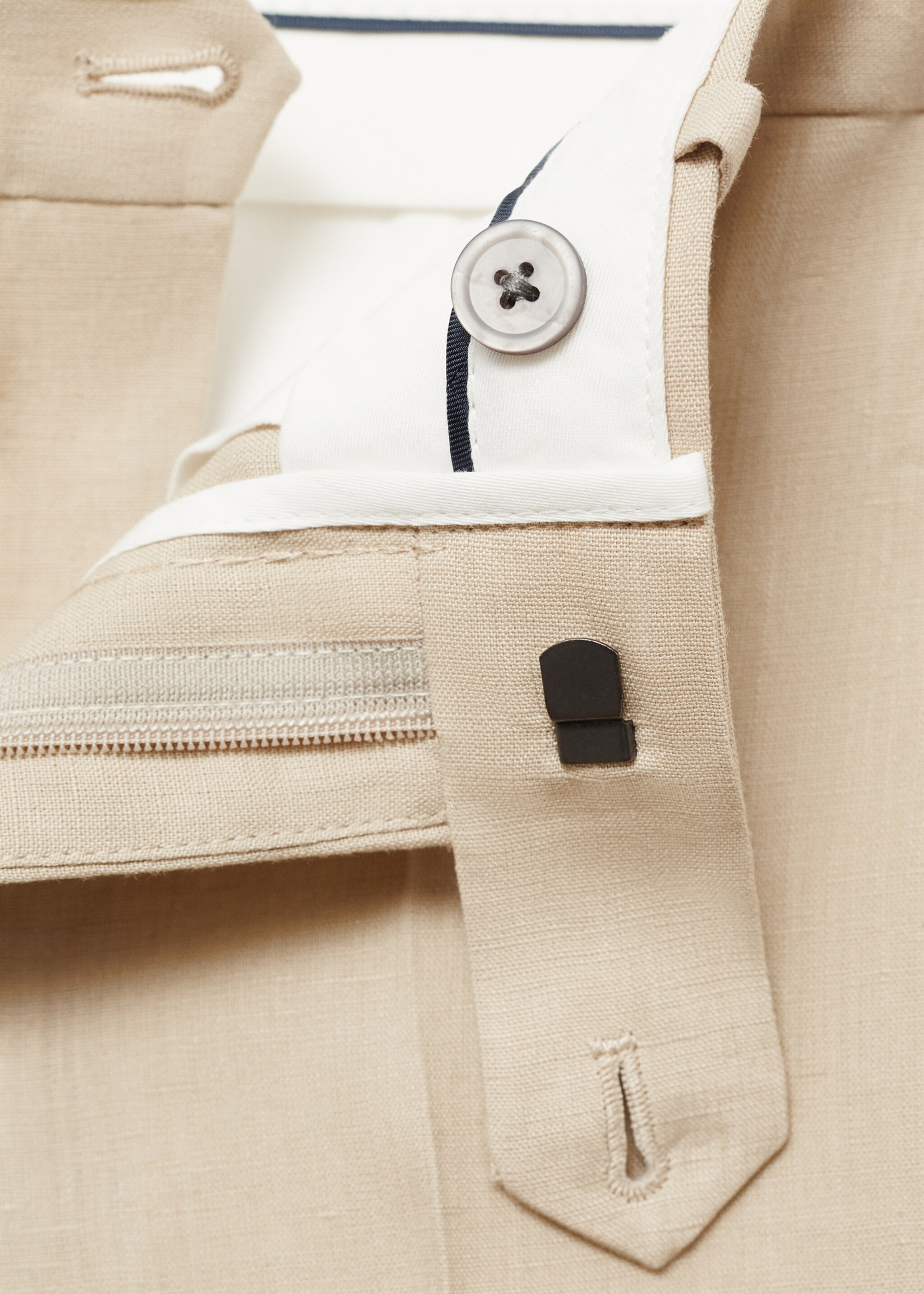 Pantalón 100% lino slim fit - Detalle del artículo 0