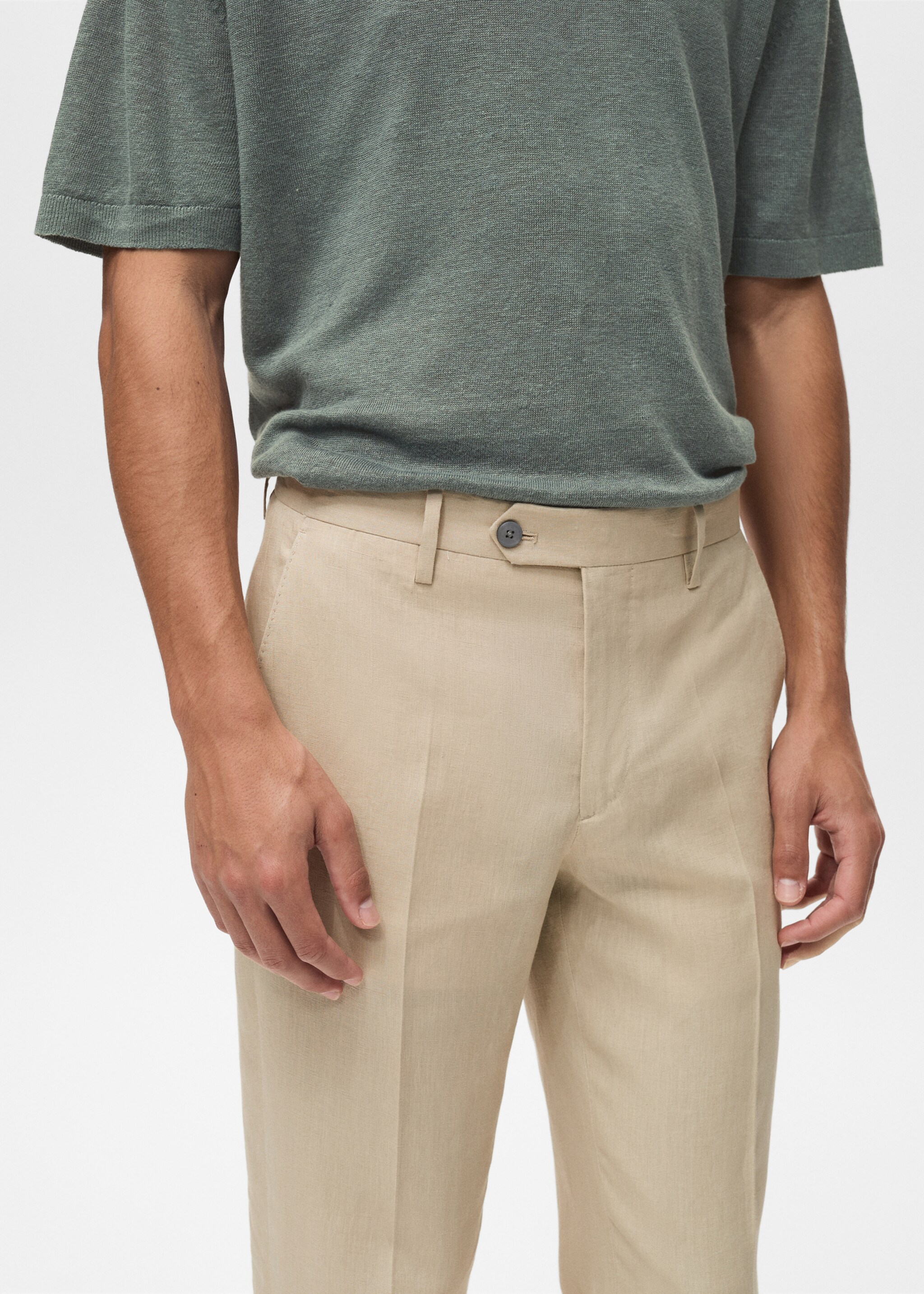 Pantalón 100% lino slim fit - Detalle del artículo 1