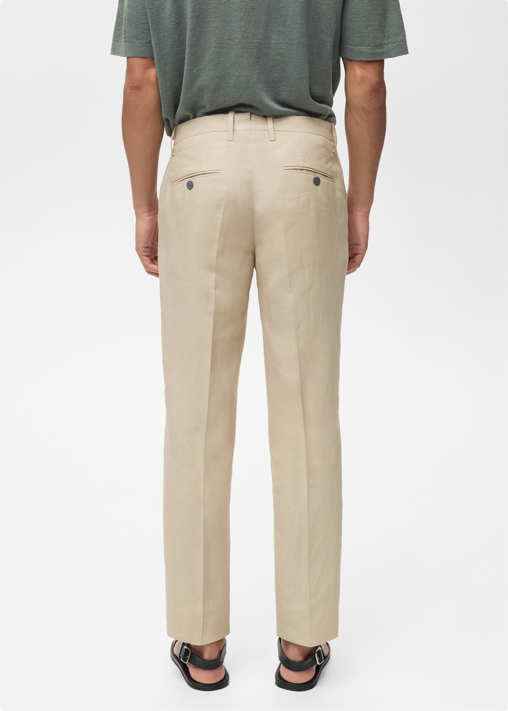 Pantalón 100% lino slim fit - Reverso del artículo
