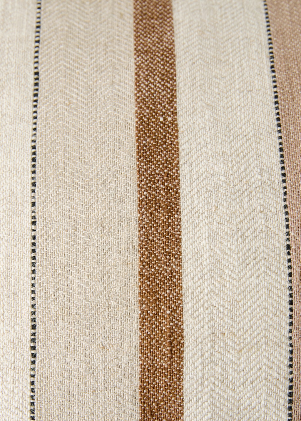 Linen cushion cover with woven stripes 35x90 cm