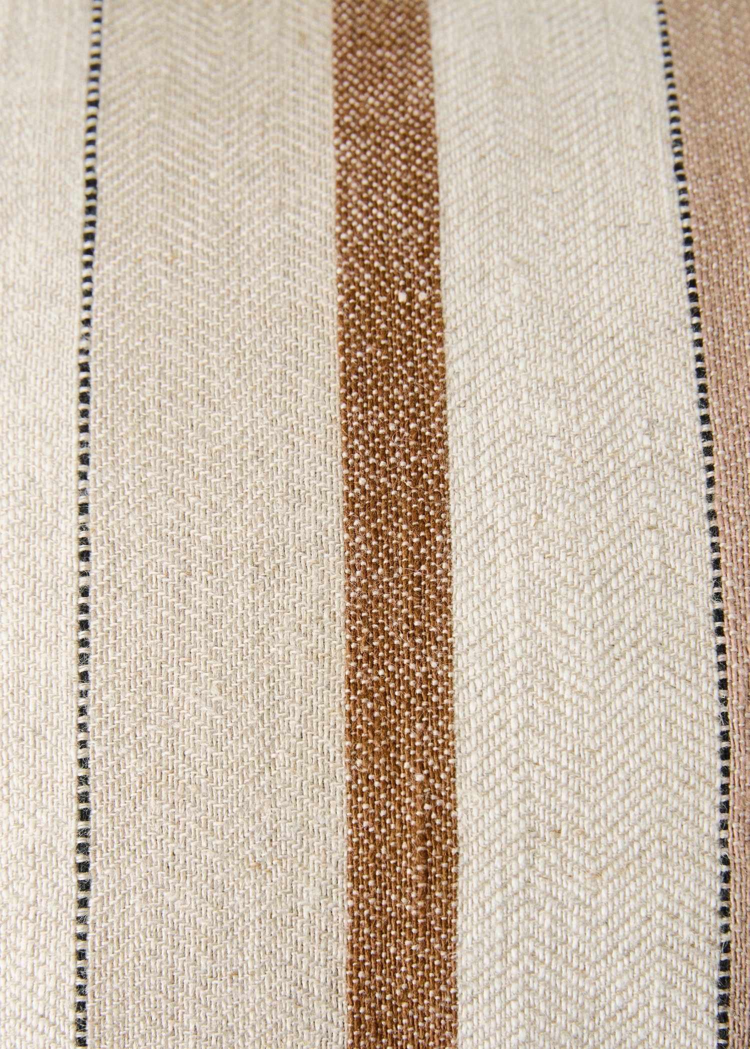 Linen cushion cover with woven stripes 35x90 cm - Details of the article 1