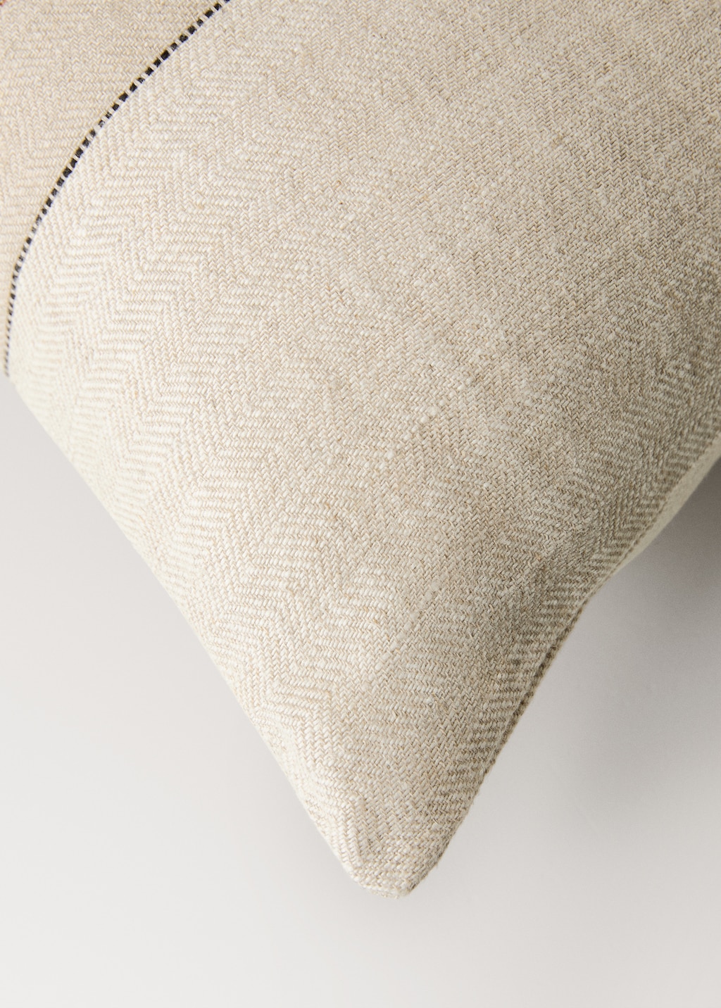 Linen cushion cover with woven stripes 35x90 cm