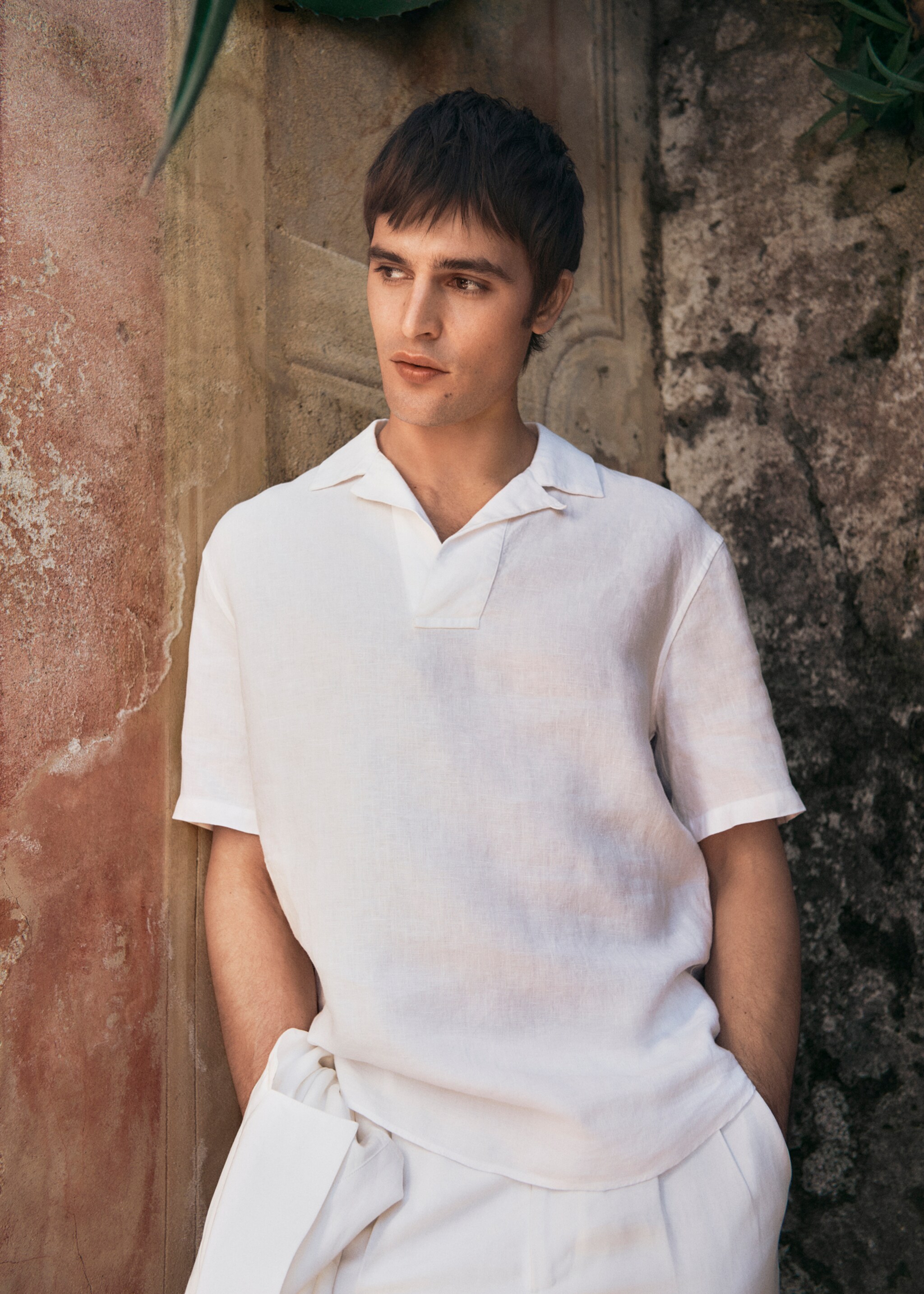 Regular-Fit-Poloshirt aus Lyocell und Leinen - Detail des Artikels 3