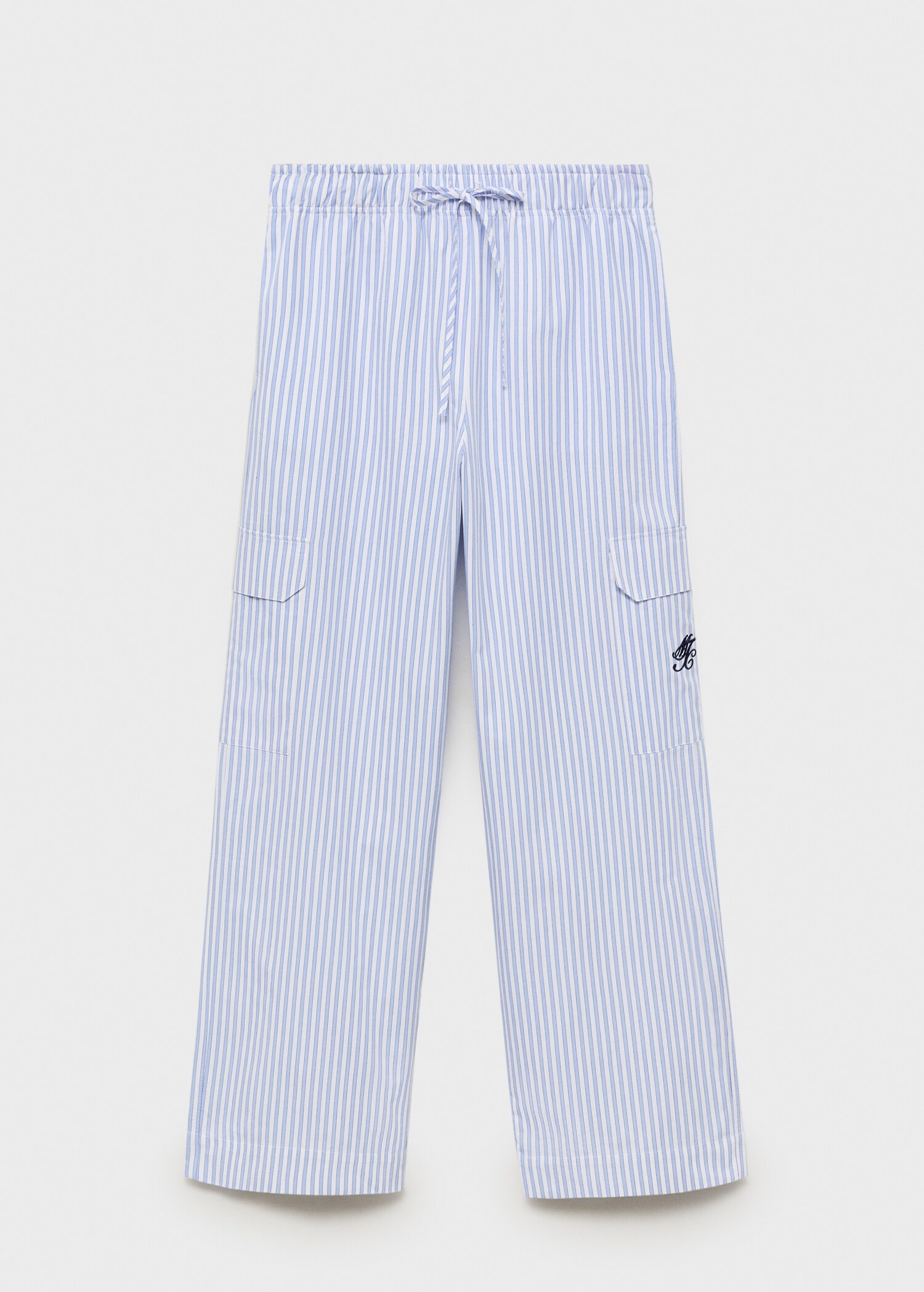 Striped poplin pants with pockets - Article without model