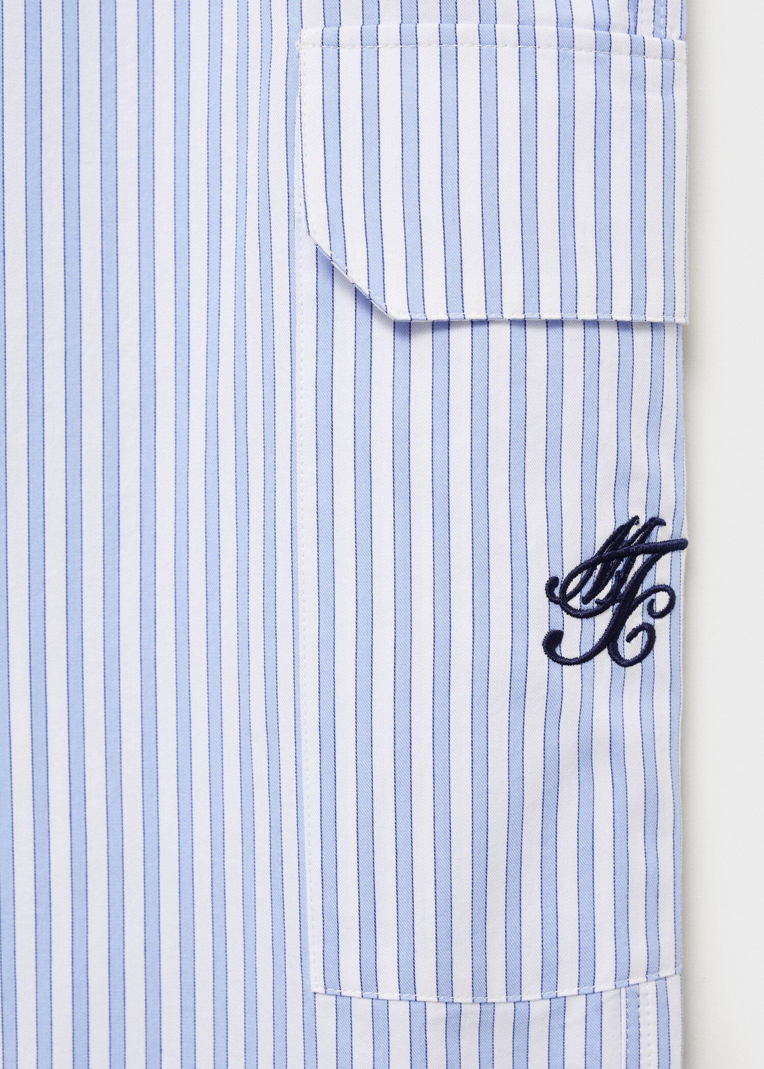 Striped poplin pants with pockets - Details of the article 0