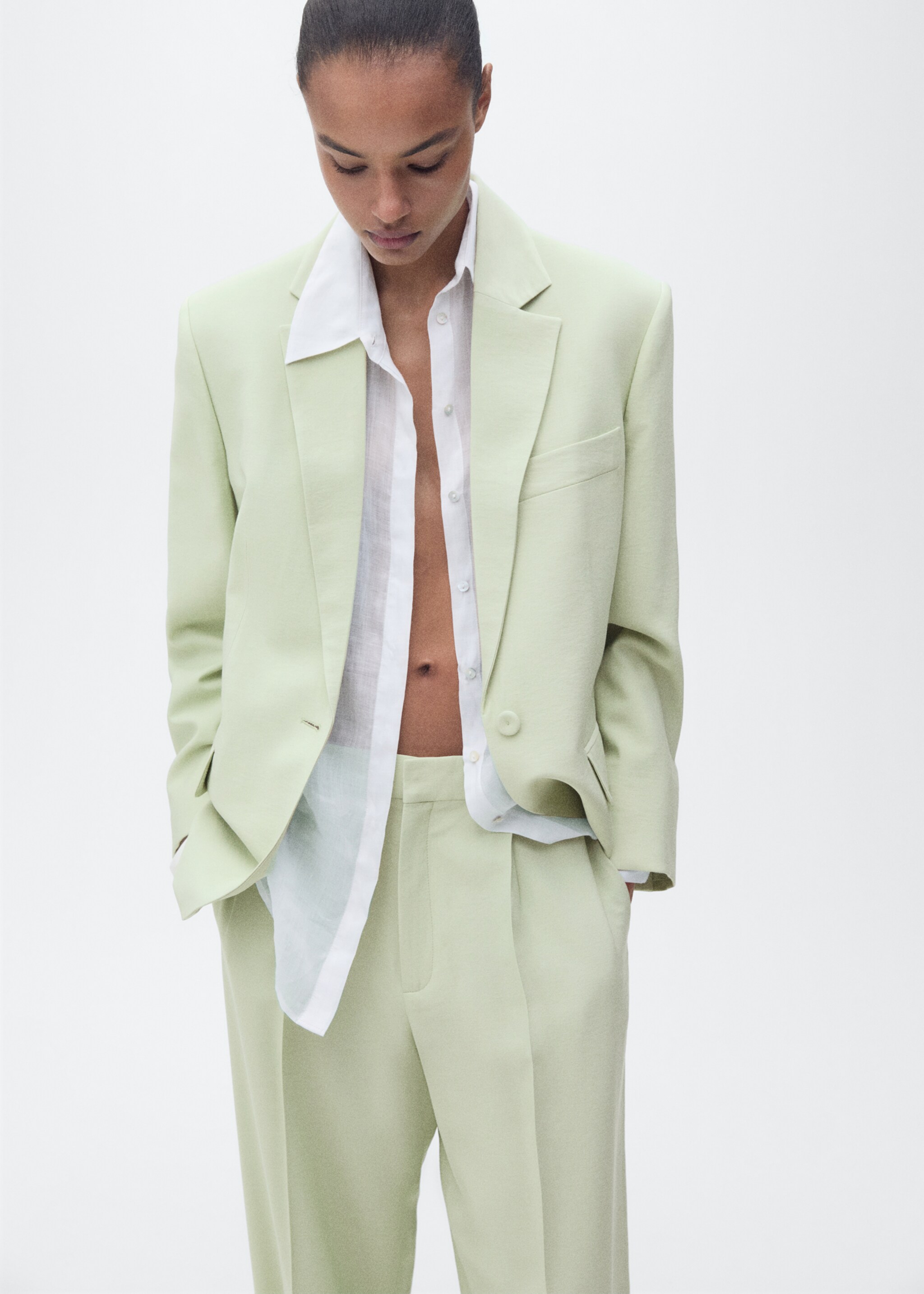 Straight-fit suit trousers - Details of the article 2