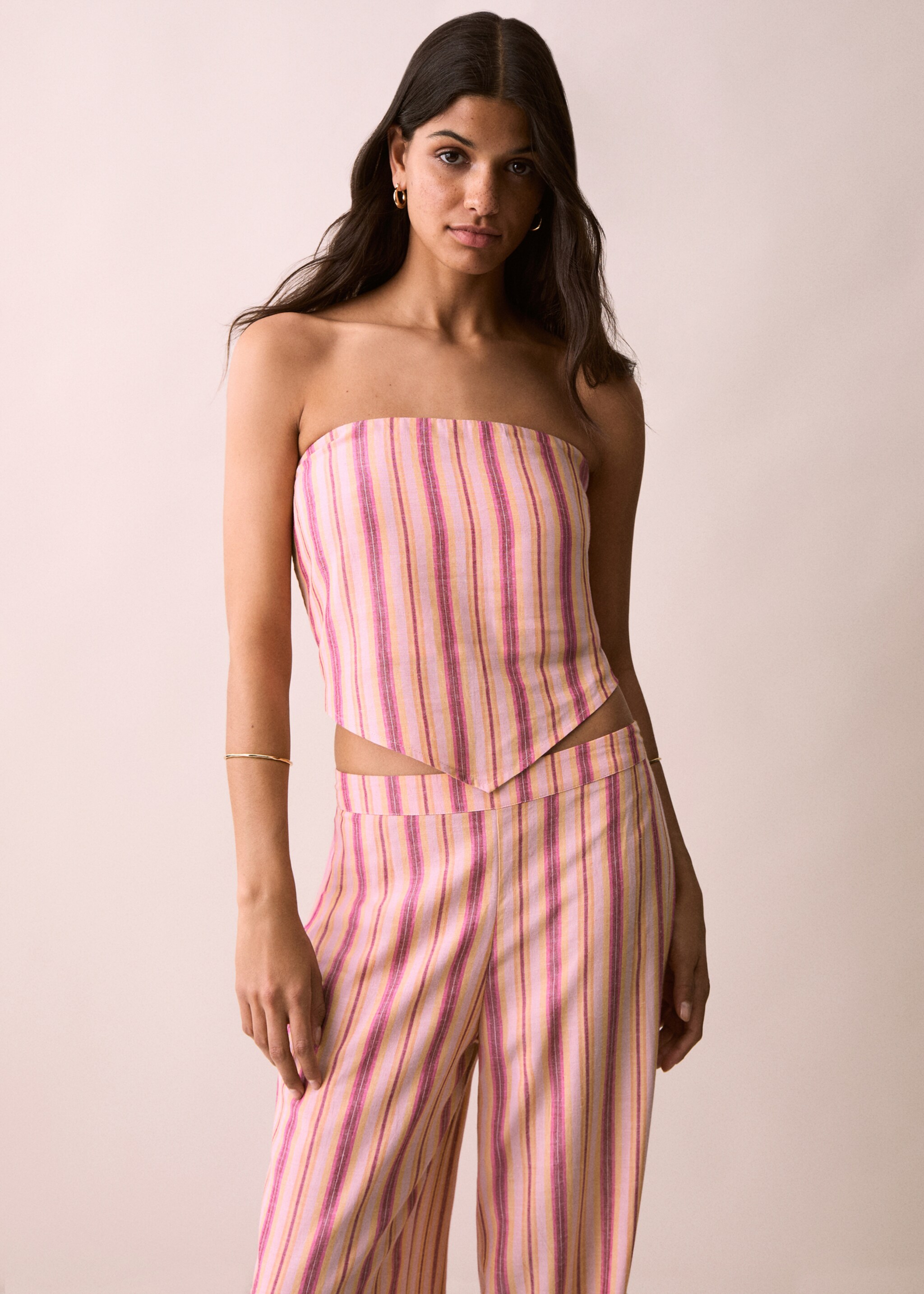Striped linen top - Medium plane