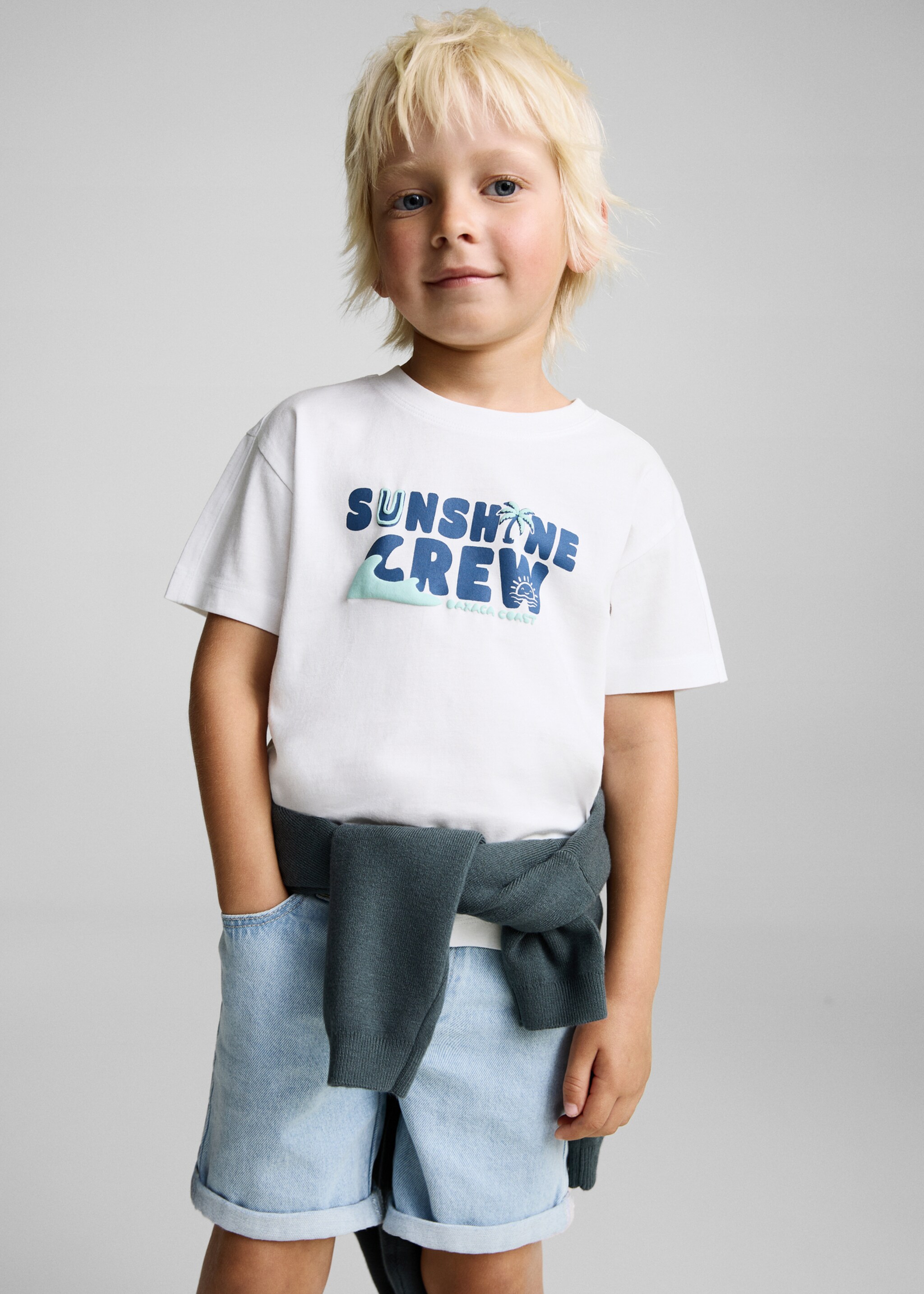 Printed cotton-blend t-shirt - Medium plane