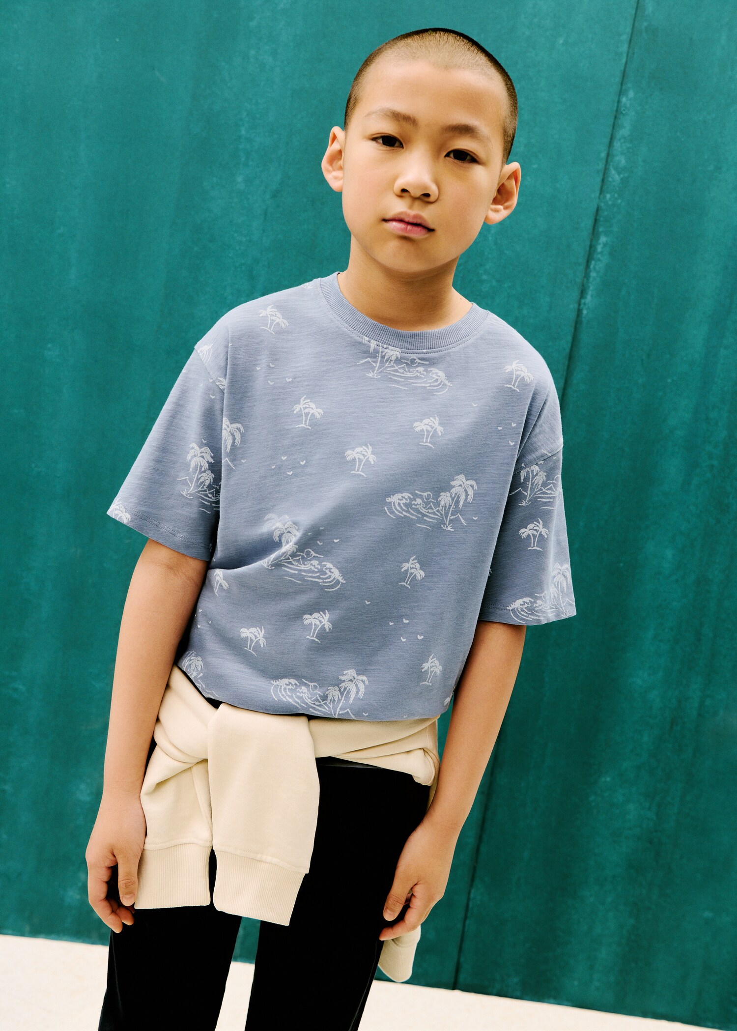 Palm print T-shirt - Medium plane