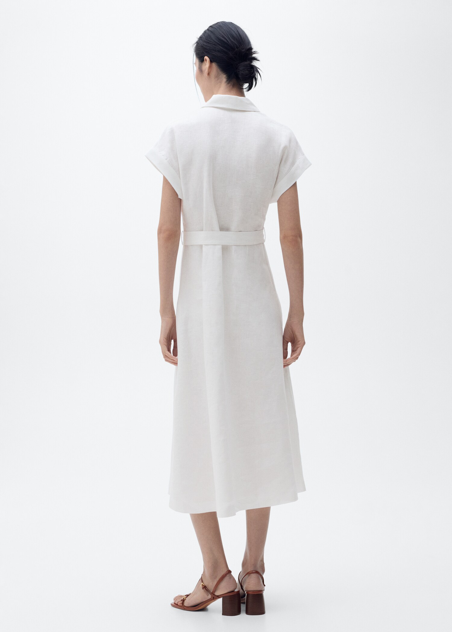 Belt linen dress - Reverse of the article
