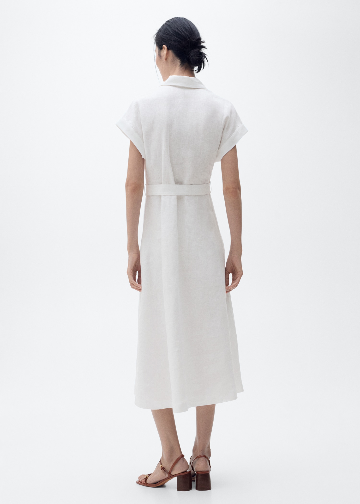 Belt linen dress - Women | MANGO Latvia