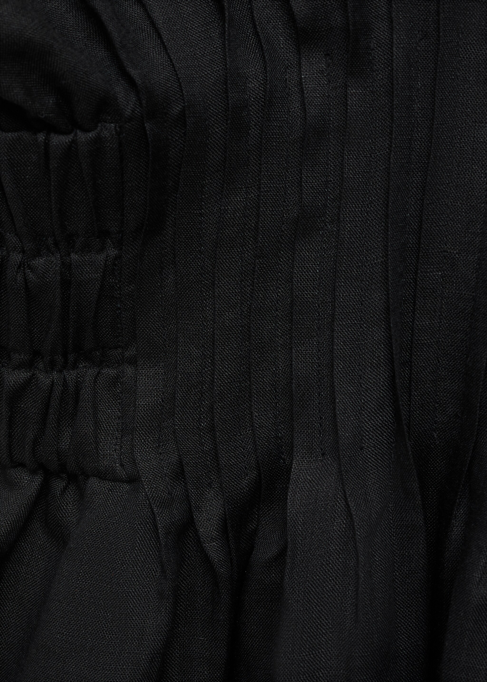 Langes Leinenkleid mit gerafftem Einsatz - Detail des Artikels 0
